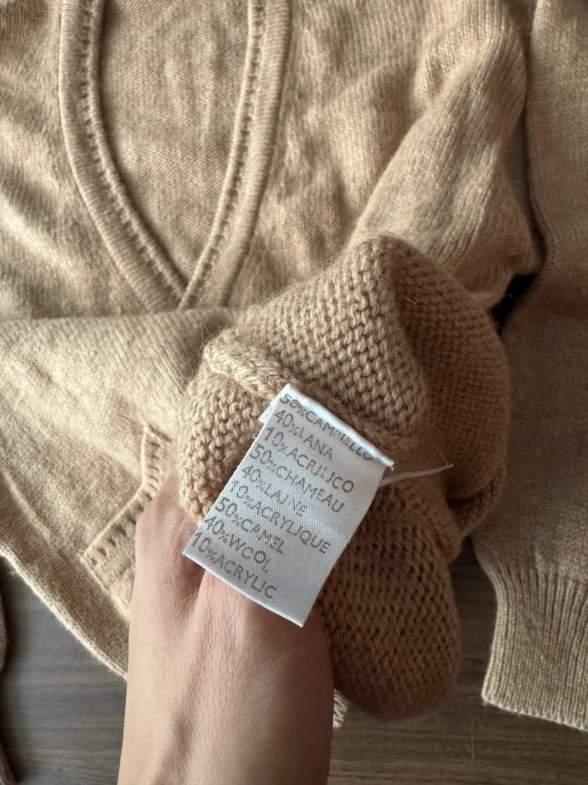 Cardigan Bej Vintage Bărbați | Păr de Cămilă şi Lână | L (50) - anbracaminte