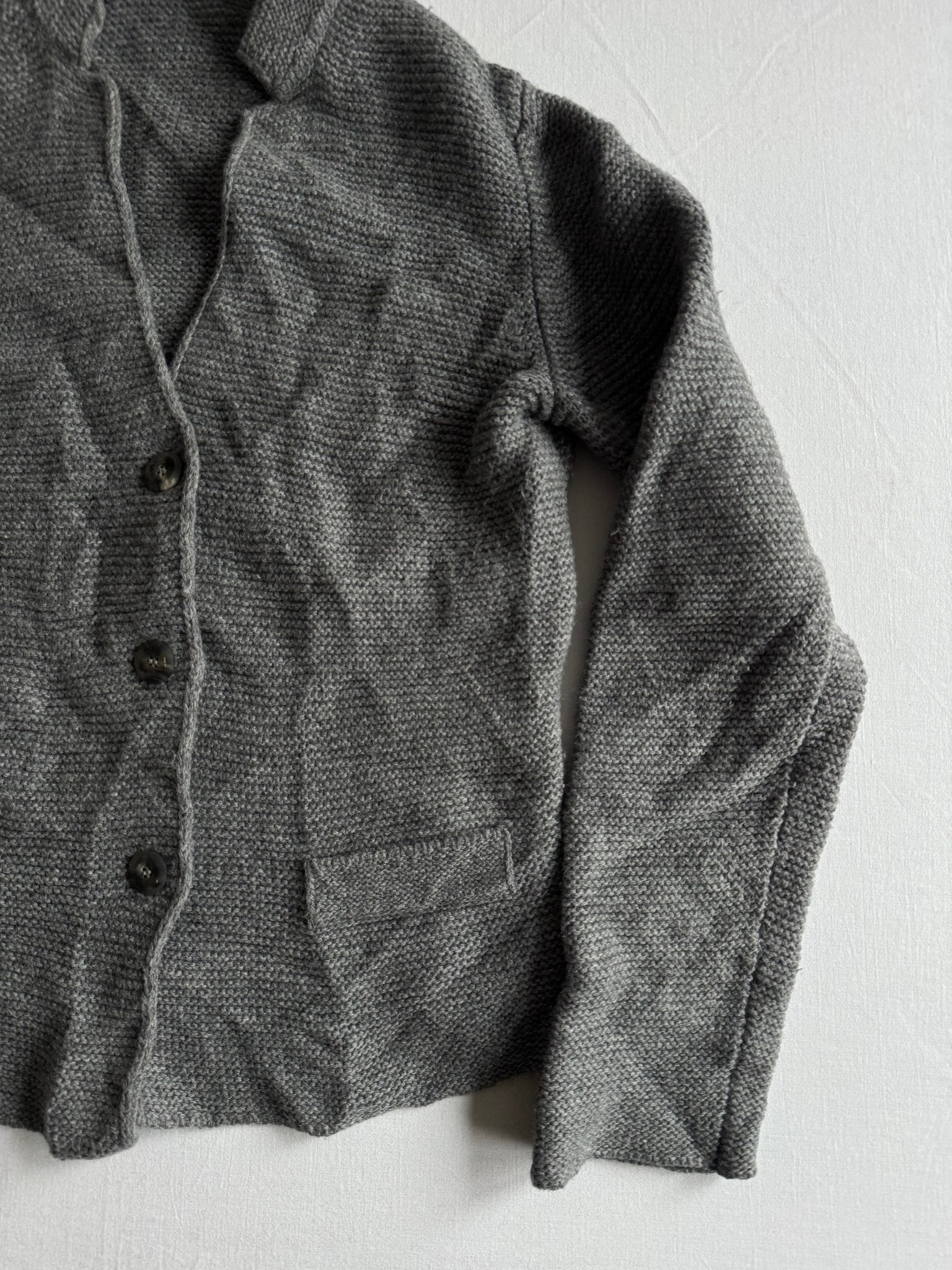 🧶 Cardigan Benetton Gri din Lână – Mărime S Femei - anbracaminte