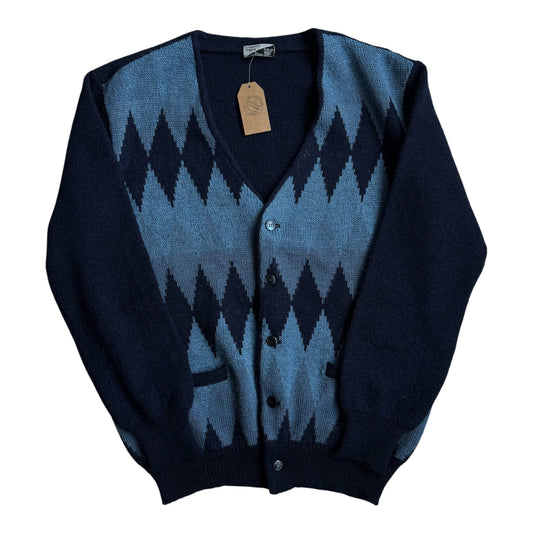 Cardigan Bleumarin Vintage Bărbați | Argyle | L - anbracaminte
