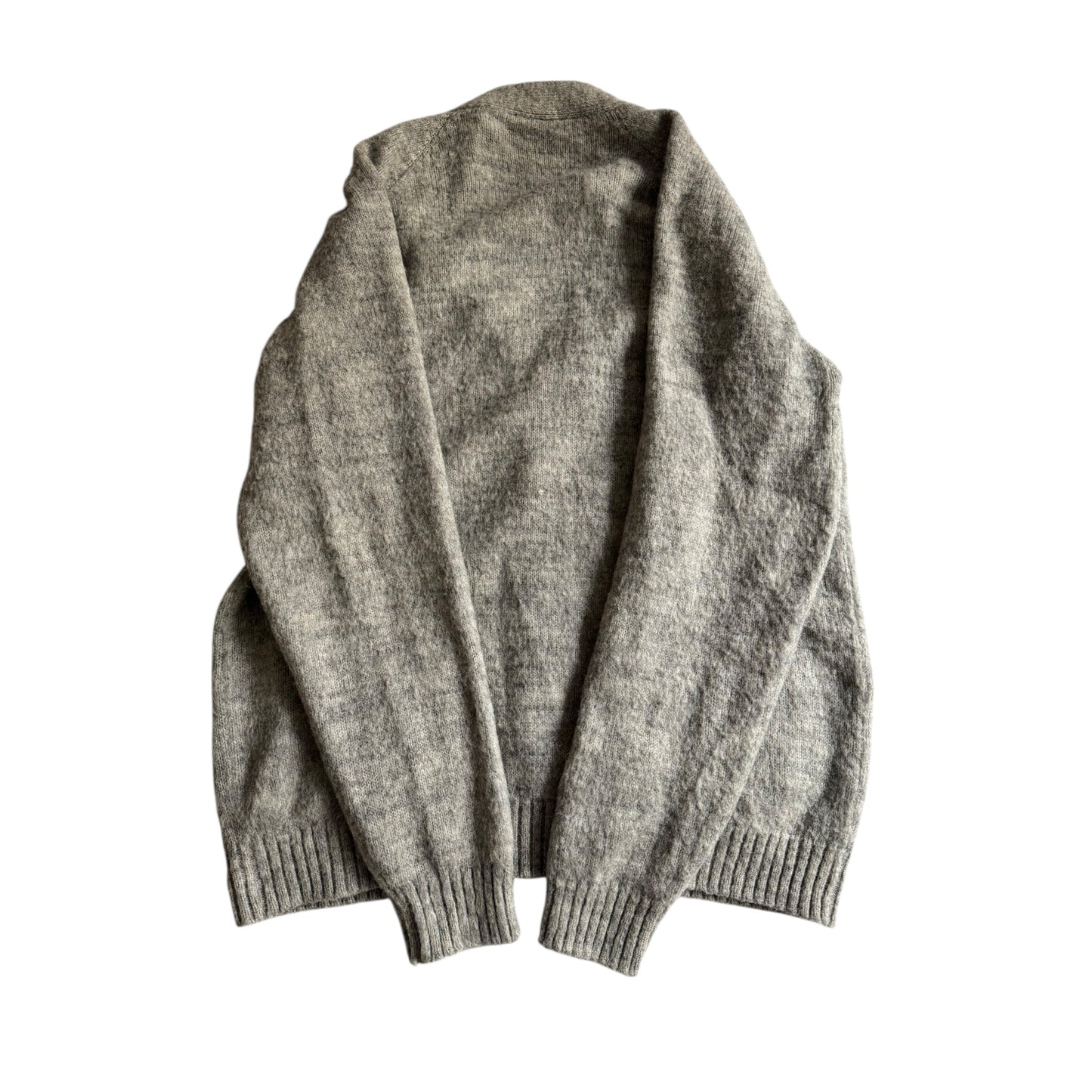 🦙 Cardigan Gri Fuzzy 100% Baby Alpaca – Handmade în Peru – Mărimea M - anbracaminte