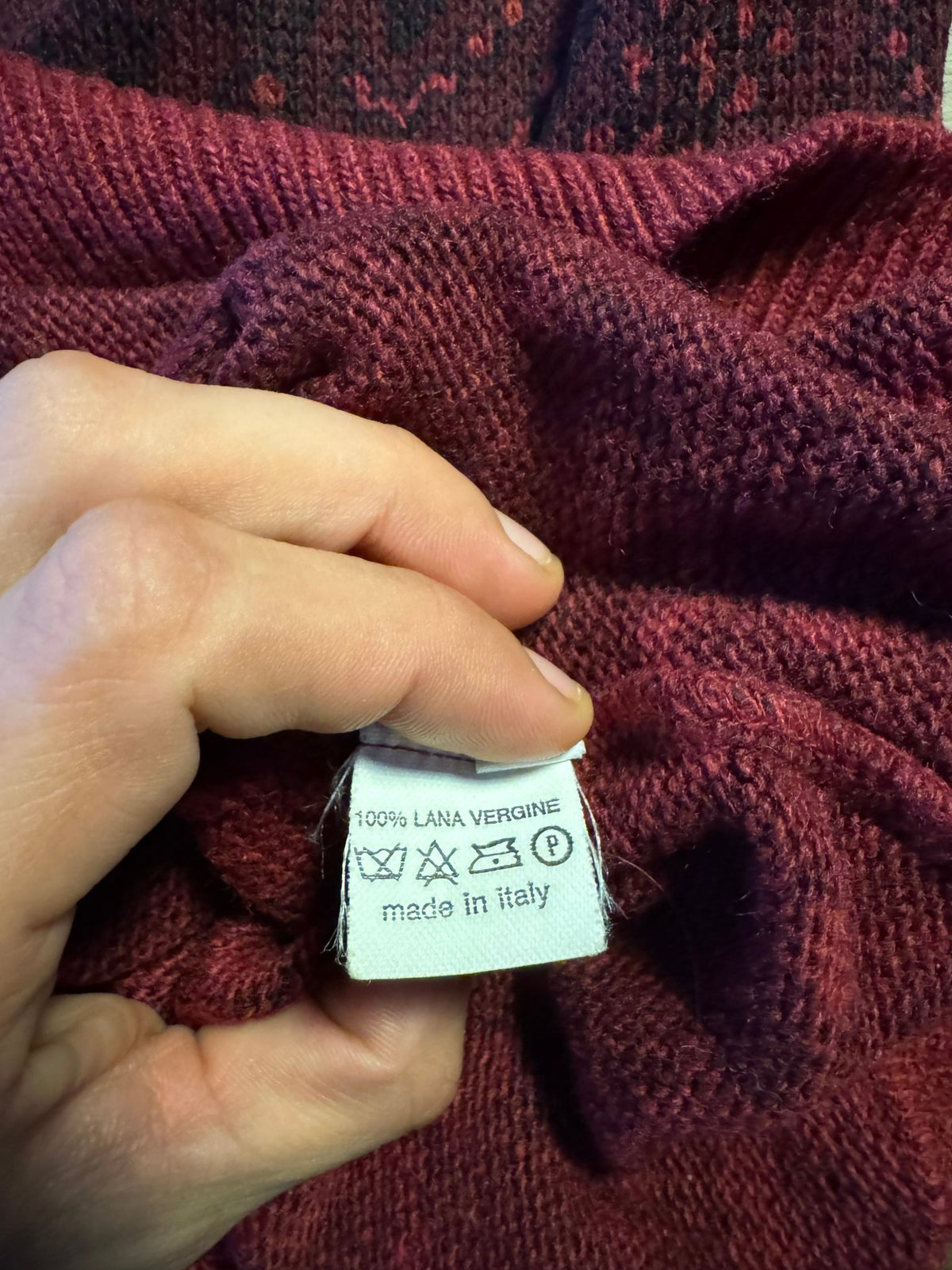 Cardigan Lână Burgundy Vintage Bărbați | Paisley | L (50) - anbracaminte