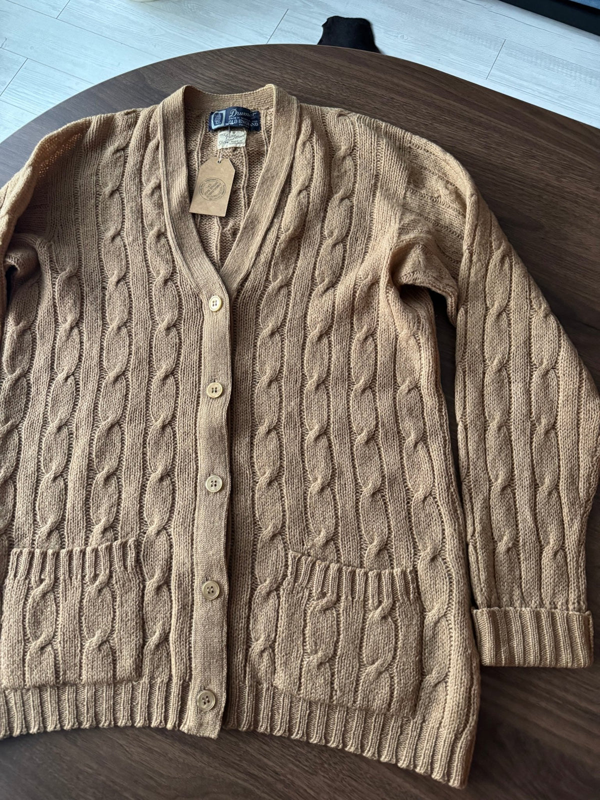 Cardigan Lână Crem Vintage ’70 Femei | Cable Knit | S/M - anbracaminte