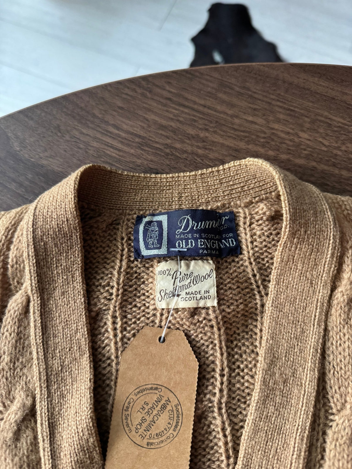 Cardigan Lână Crem Vintage ’70 Femei | Cable Knit | S/M - anbracaminte