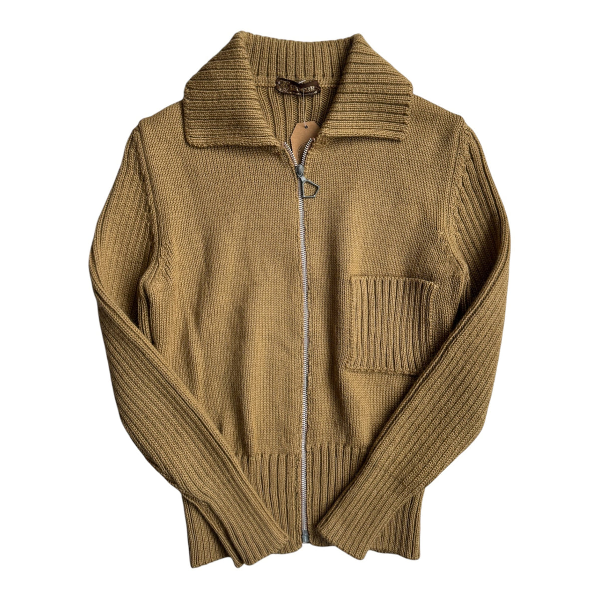 Cardigan Lână Crem Vintage ’70 Femei | Fermoar | S - anbracaminte