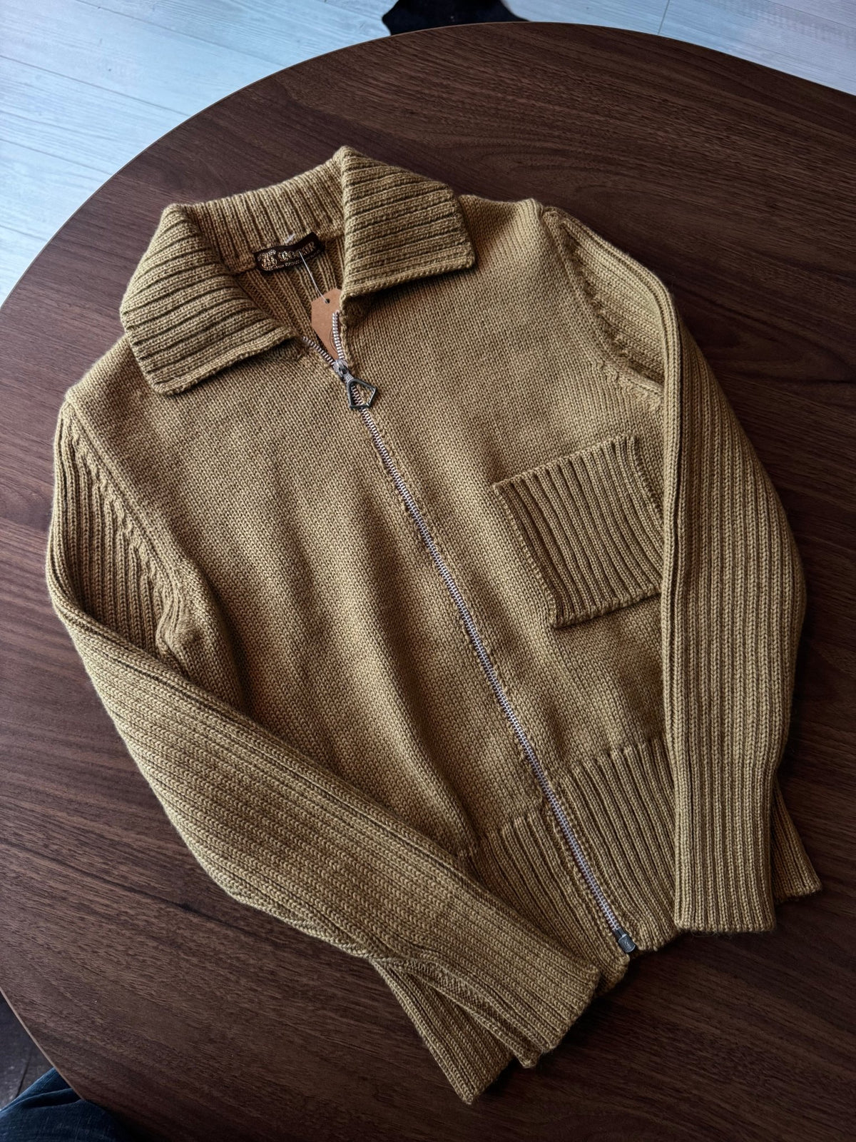 Cardigan Lână Crem Vintage ’70 Femei | Fermoar | S - anbracaminte