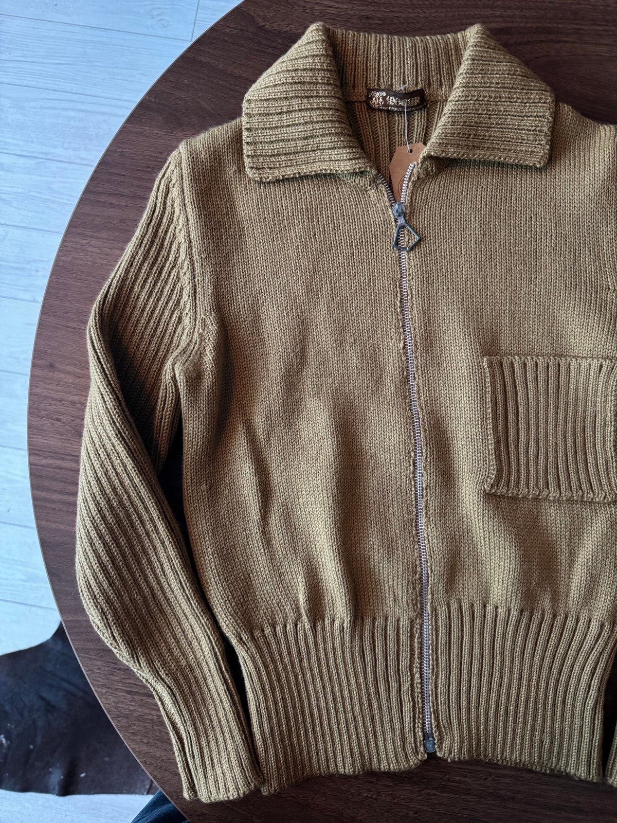 Cardigan Lână Crem Vintage ’70 Femei | Fermoar | S - anbracaminte