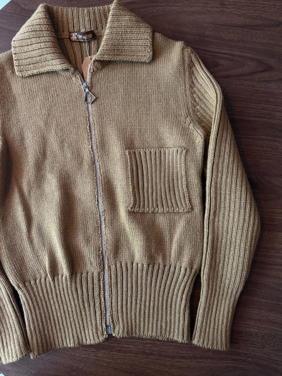Cardigan Lână Crem Vintage ’70 Femei | Fermoar | S - anbracaminte