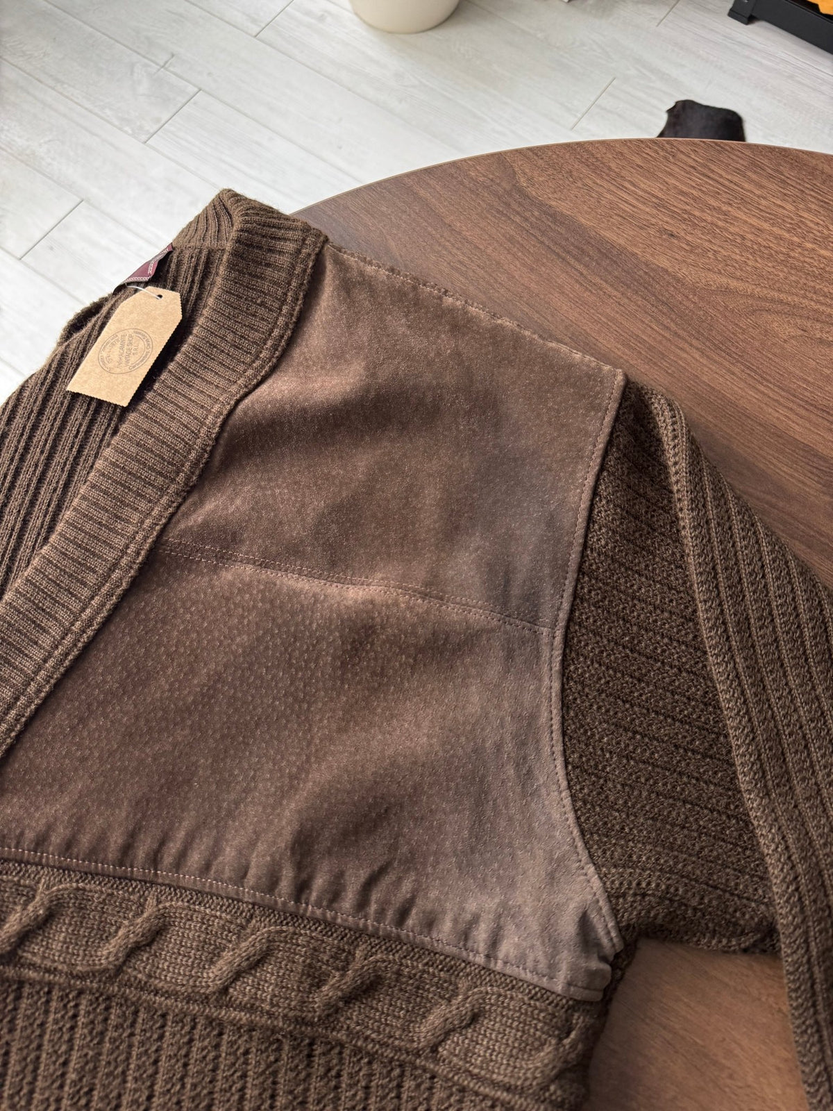 Cardigan Lână Maro Vintage Bărbați | Made in Italy | L (4) - anbracaminte