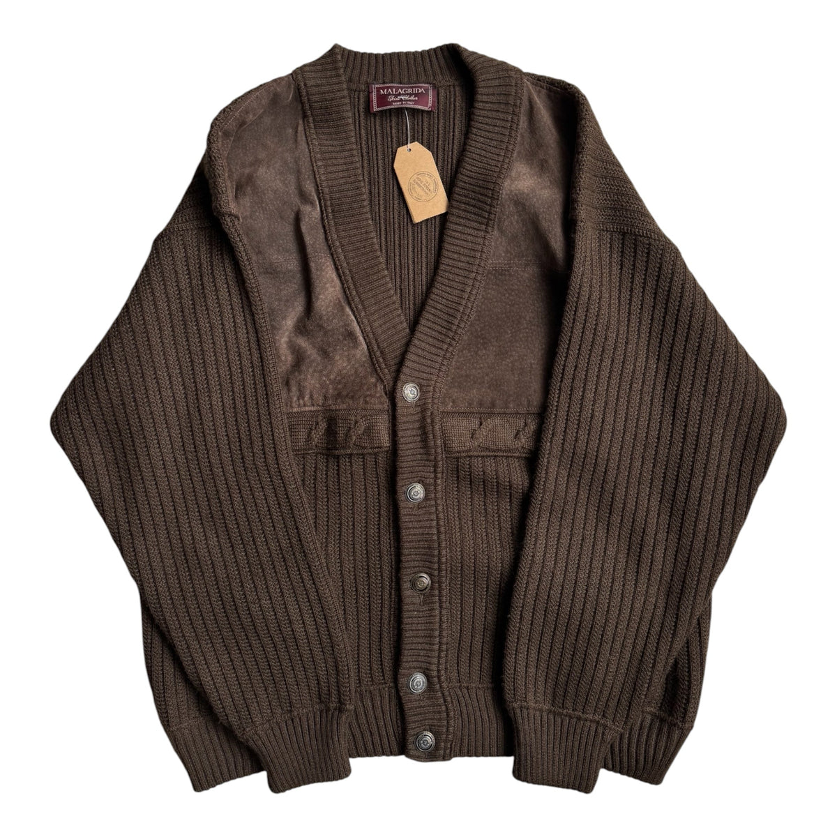 Cardigan Lână Maro Vintage Bărbați | Made in Italy | L (4) - anbracaminte