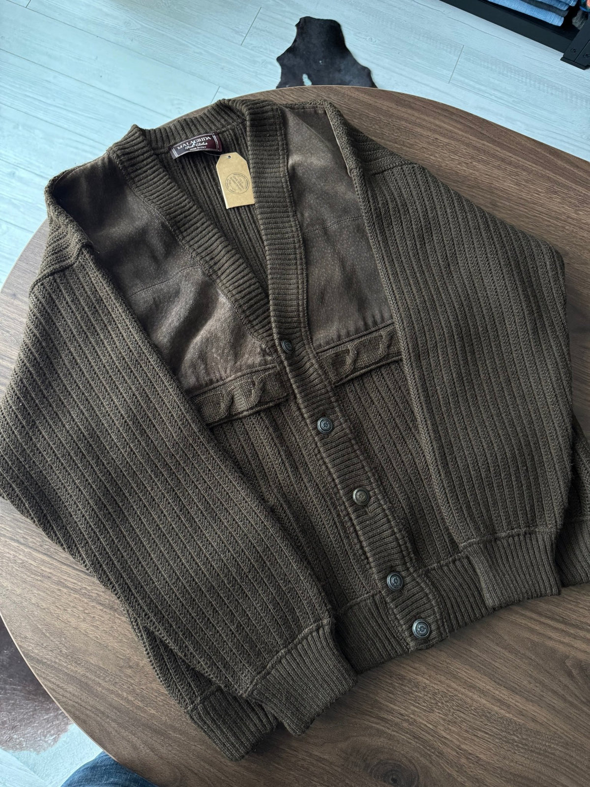 Cardigan Lână Maro Vintage Bărbați | Made in Italy | L (4) - anbracaminte