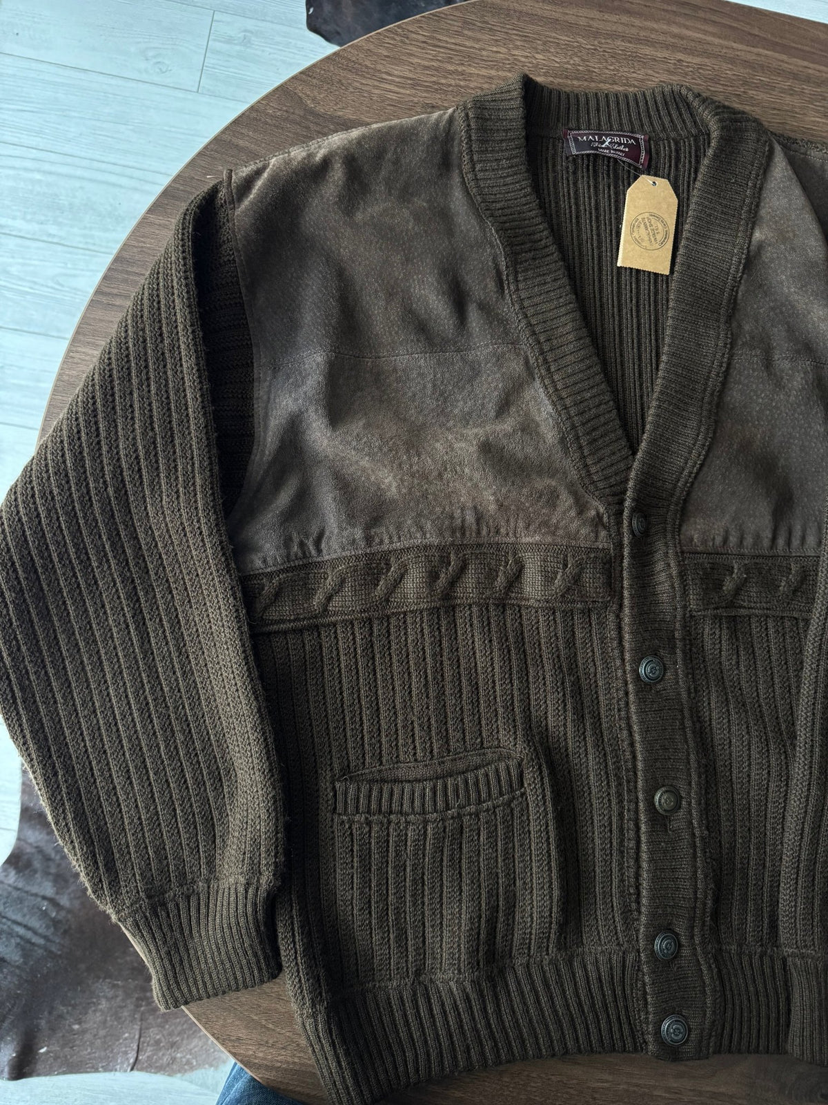 Cardigan Lână Maro Vintage Bărbați | Made in Italy | L (4) - anbracaminte