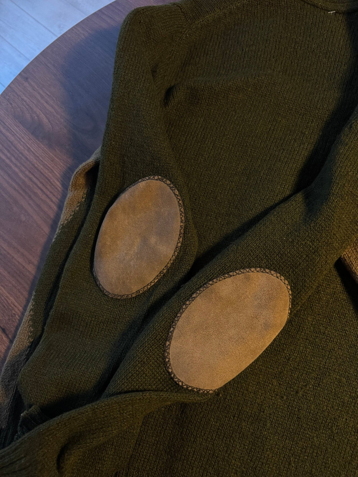 Cardigan Lână Verde Vintage Bărbați | Geometric | L - anbracaminte