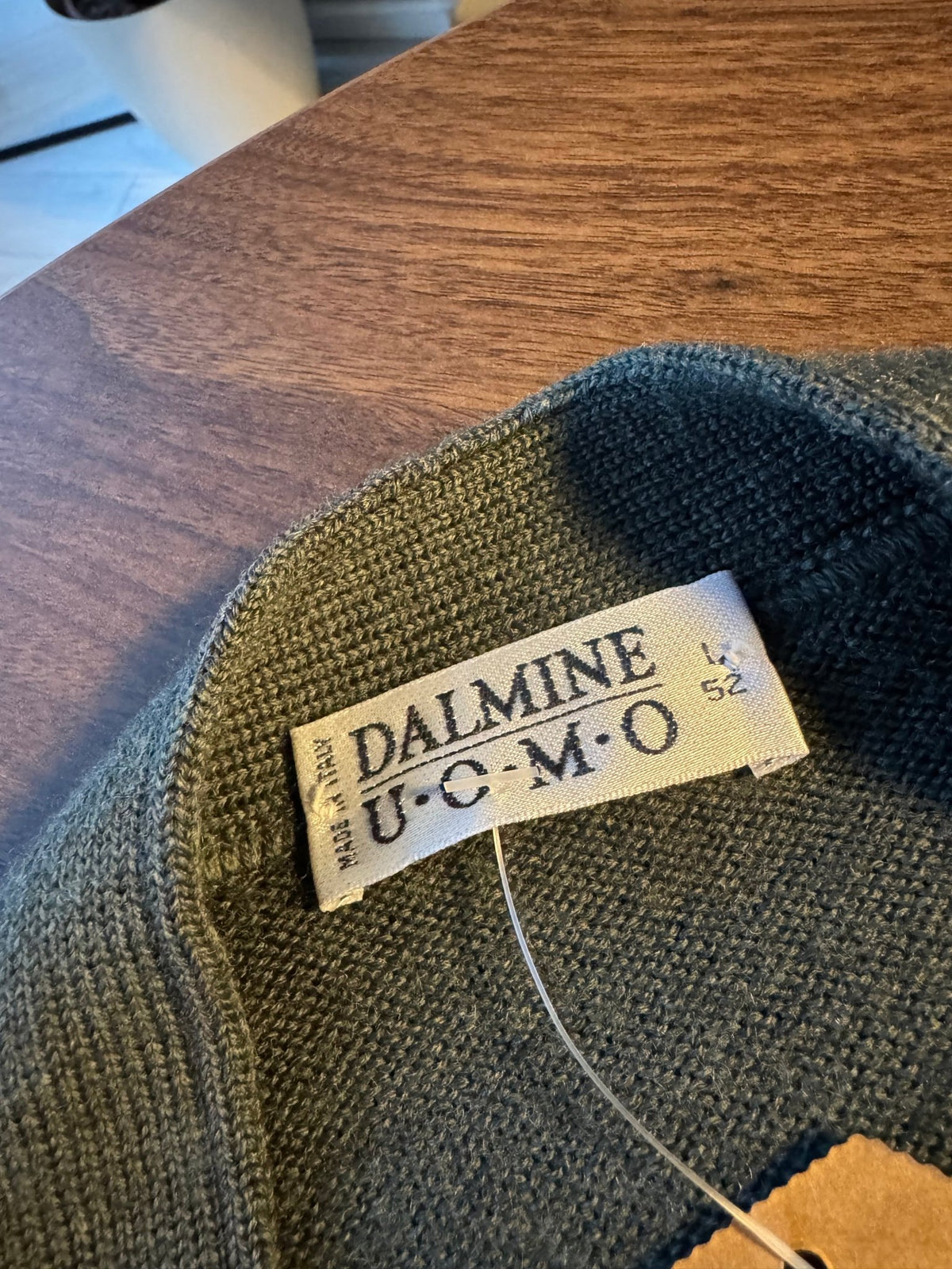 Cardigan Lână Verde Vintage Bărbați | Geometric | L - anbracaminte