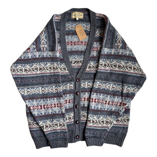 Cardigan Lână Virgină Vintage Bărbați | Fair Isle | L - anbracaminte