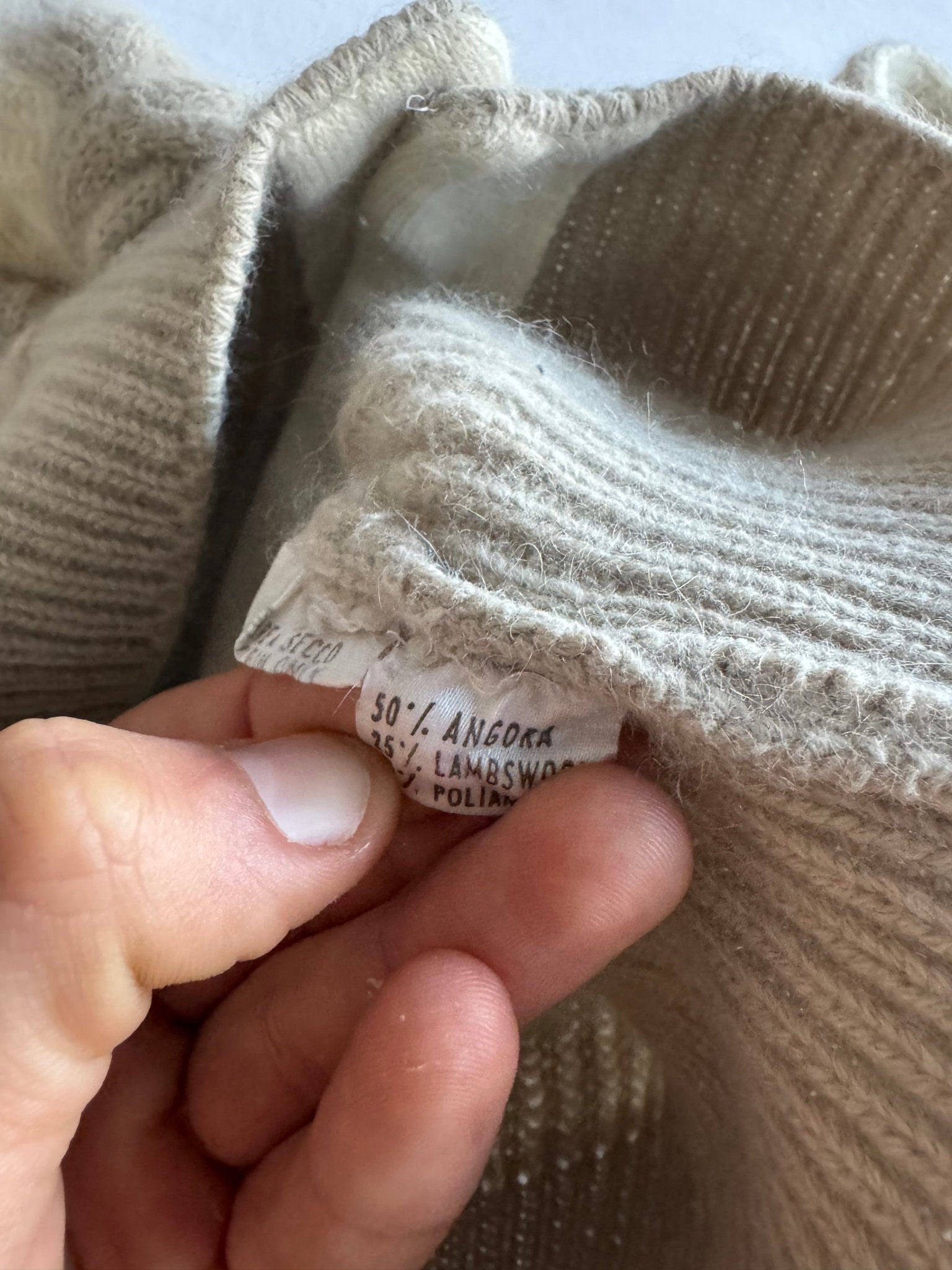 🧶 Cardigan Vintage Alb - Oatmeal Brown Degradé / IT 40 (S Femei) - anbracaminte