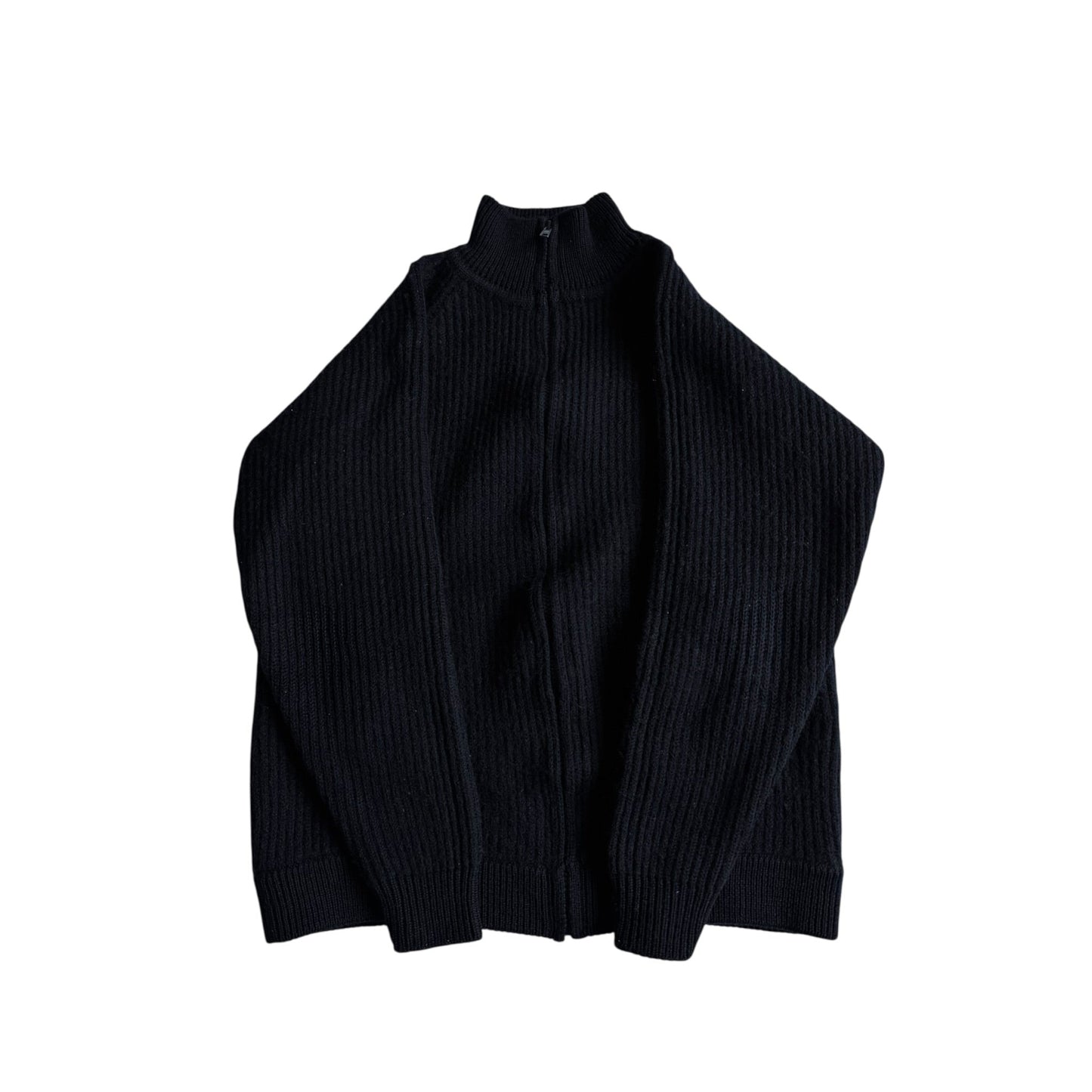 ⚓️ Cardigan Vintage Bărbați Bleumarin cu Fermoar din Lână Virgină – S - anbracaminte