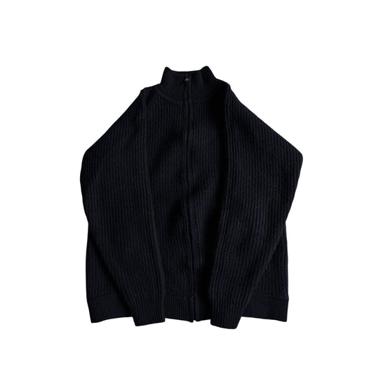⚓️ Cardigan Vintage Bărbați Bleumarin cu Fermoar din Lână Virgină – S - anbracaminte