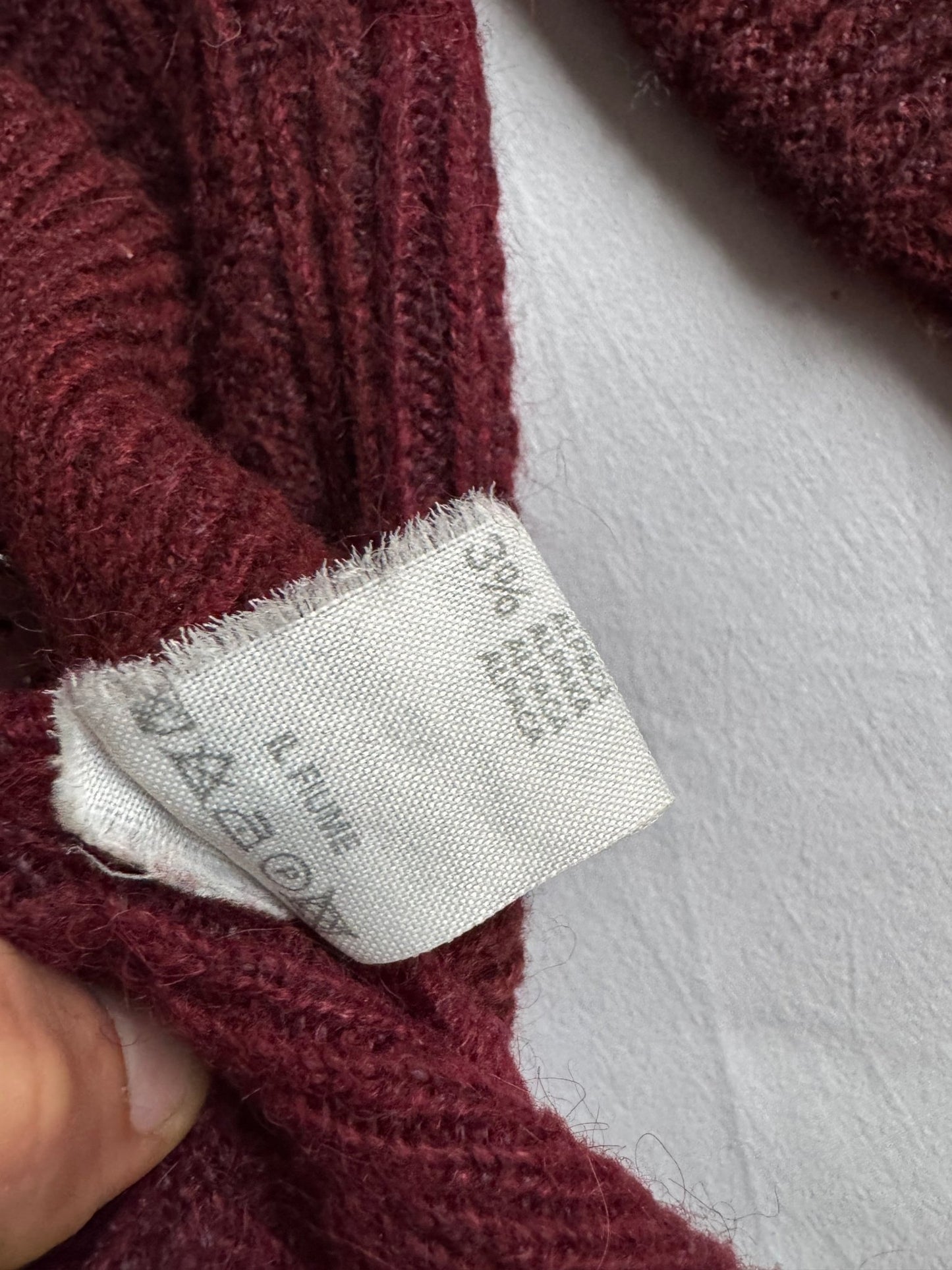 🍷 Cardigan Vintage Bărbați Burgundy Texturat – L - anbracaminte