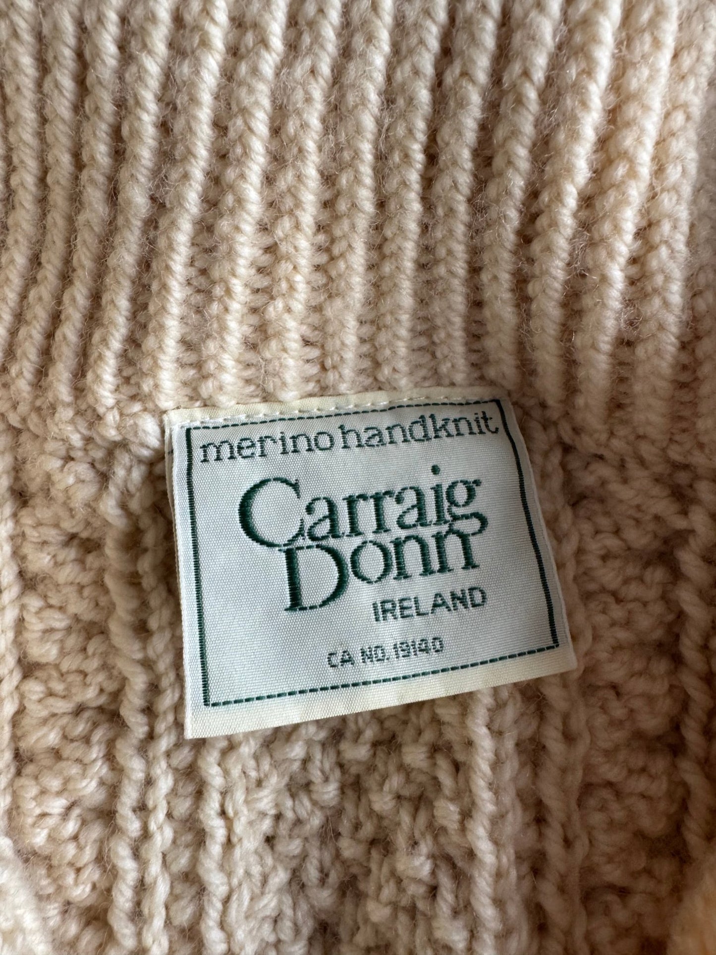 🧶 Cardigan Vintage Bărbați Caraig Donn Cable Knit din Lână Merino – M - anbracaminte