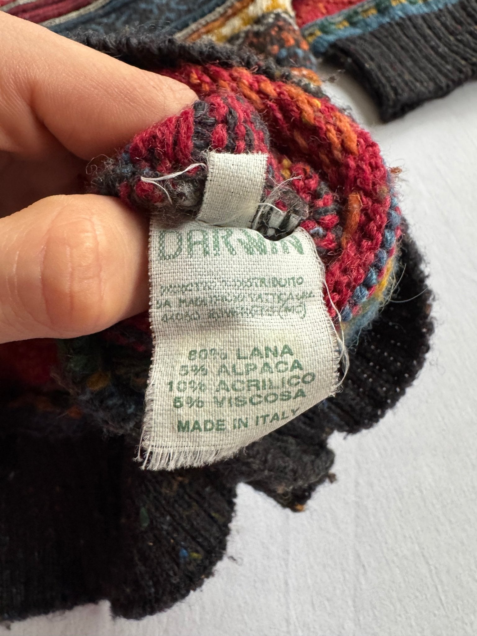 🧶 Cardigan Vintage Bărbați cu Model Etnic din Lână – L (50) - anbracaminte