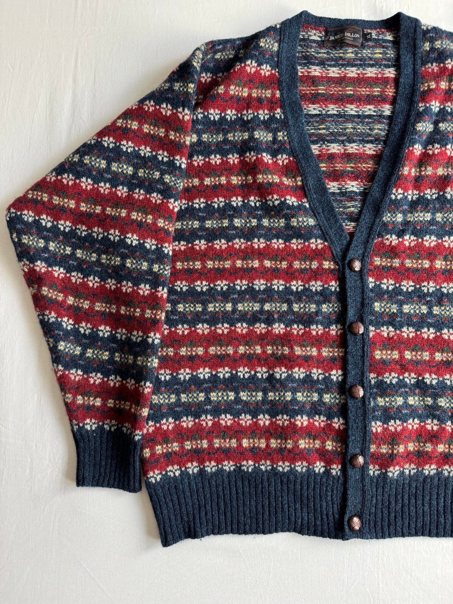 🧶 Cardigan Vintage Bărbați cu Model Etnic din Lână Virgină – XL - anbracaminte