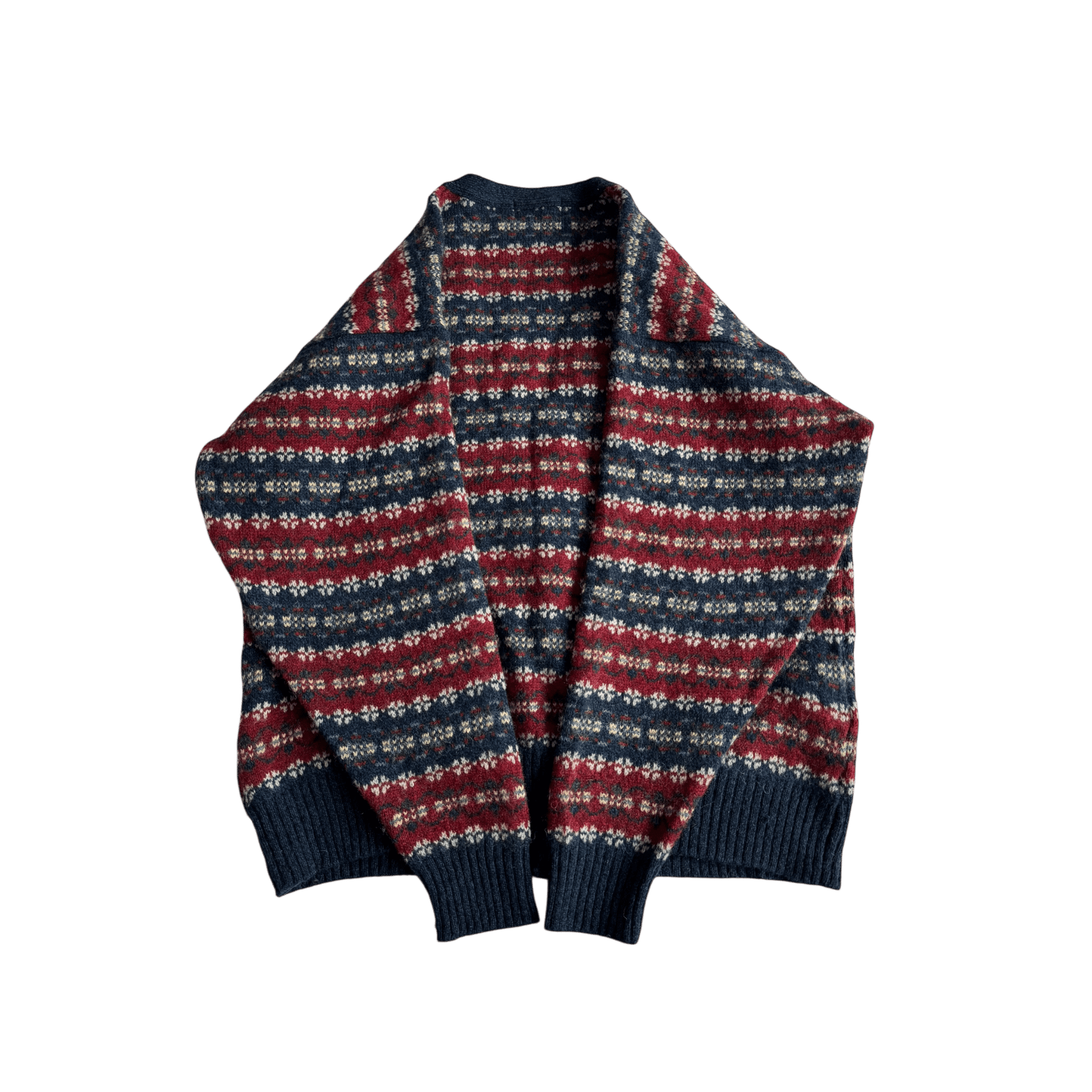 🧶 Cardigan Vintage Bărbați cu Model Etnic din Lână Virgină – XL - anbracaminte