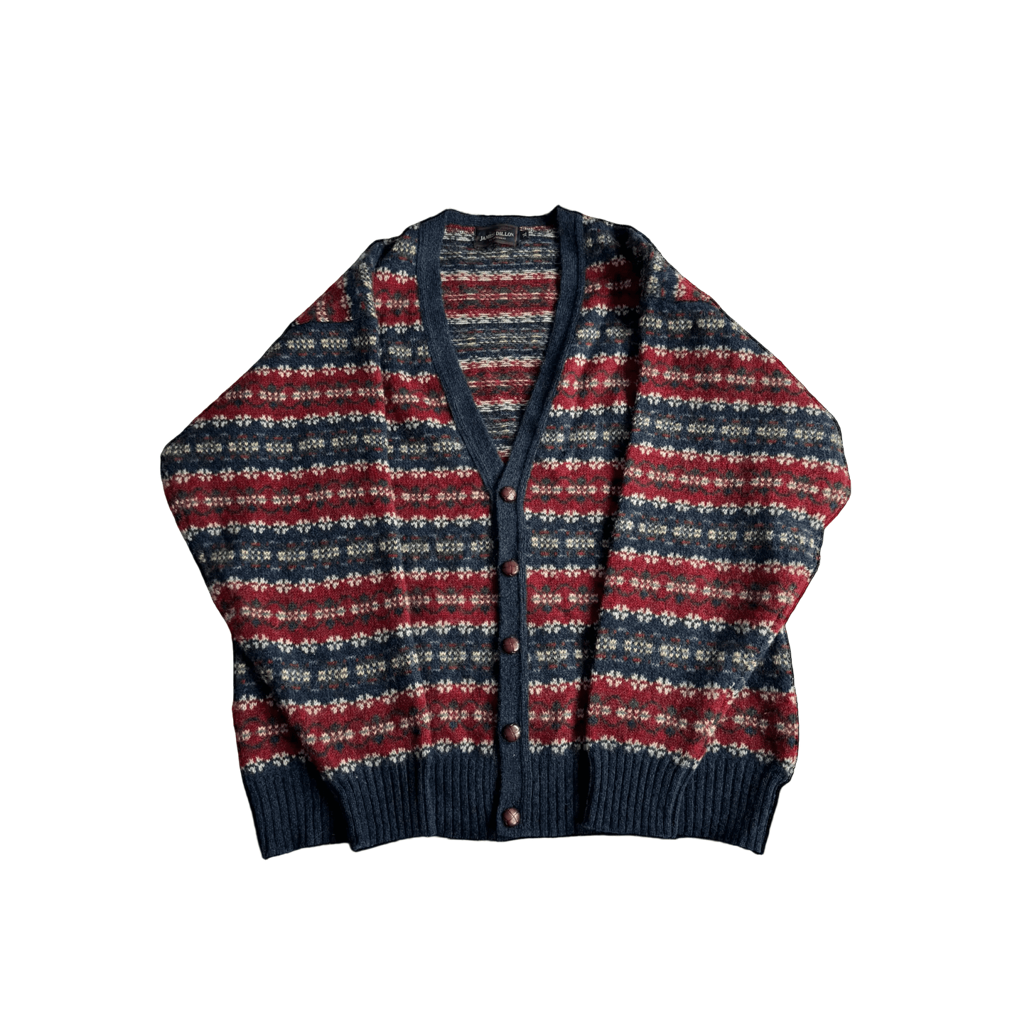 🧶 Cardigan Vintage Bărbați cu Model Etnic din Lână Virgină – XL - anbracaminte