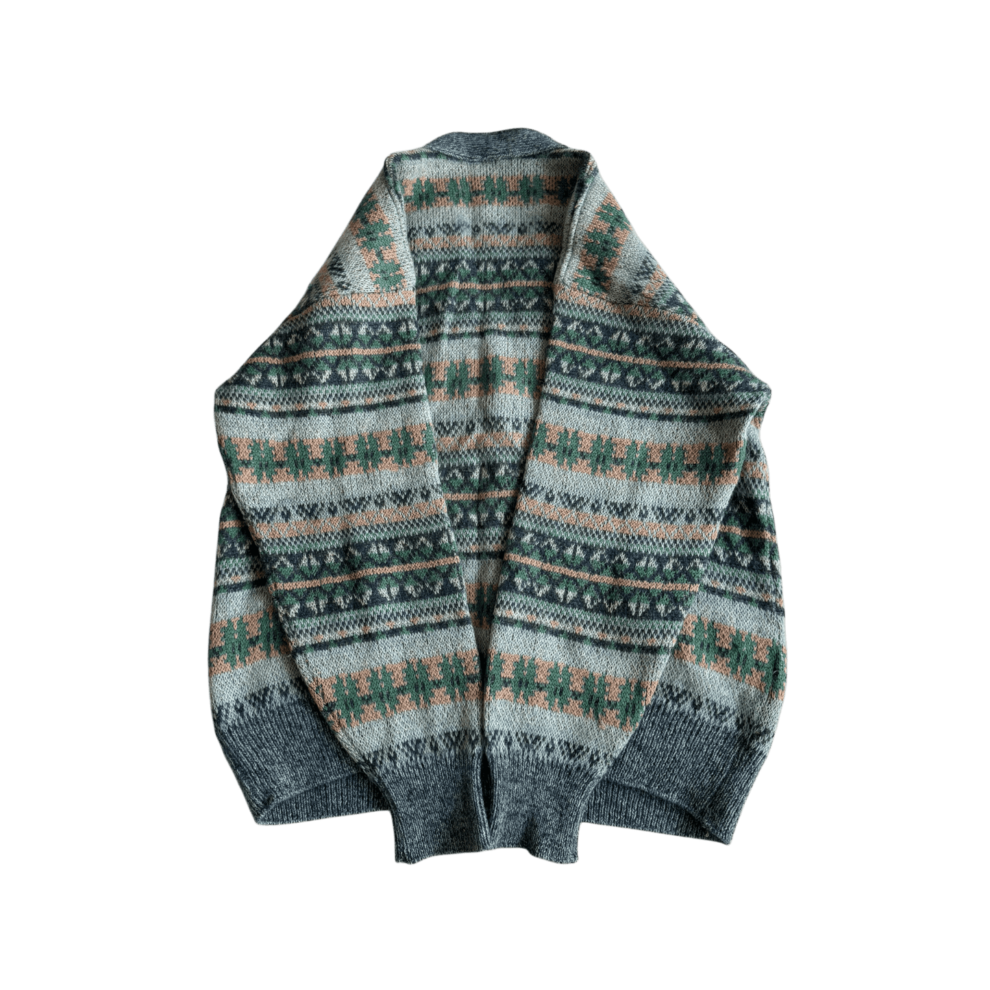 🧶 Cardigan Vintage Bărbați cu Model Etnic din Super Kid Mohair, Lână și Alpaca – 52 (XL) - anbracaminte