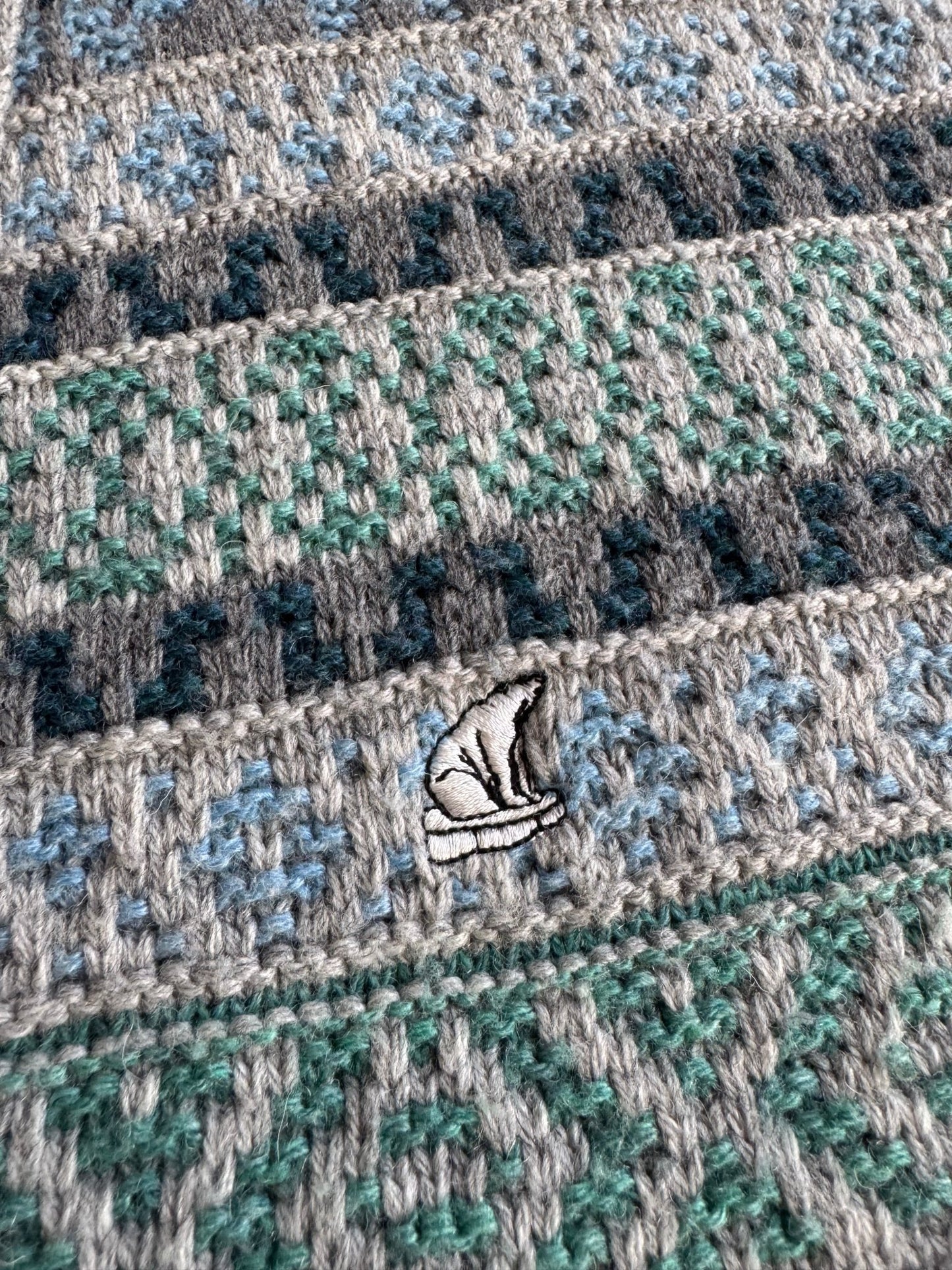 🧶 Cardigan Vintage Bărbați cu Model Etnic și Broderie Urs Polar – L - anbracaminte