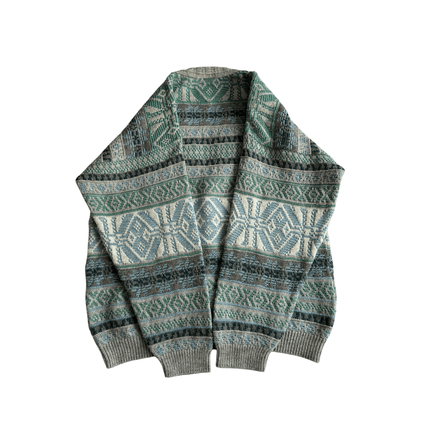 🧶 Cardigan Vintage Bărbați cu Model Etnic și Broderie Urs Polar – L - anbracaminte
