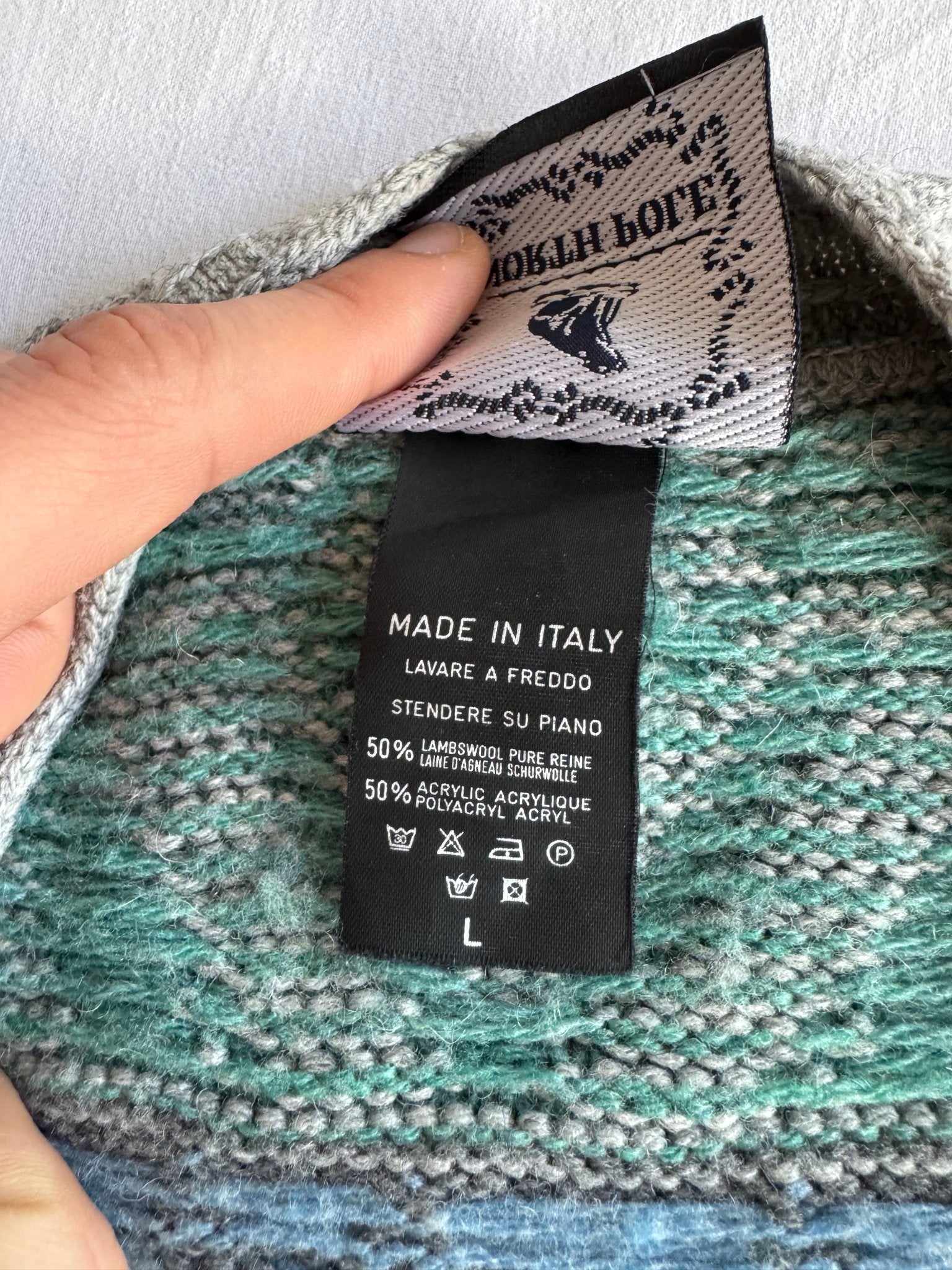 🧶 Cardigan Vintage Bărbați cu Model Etnic și Broderie Urs Polar – L - anbracaminte