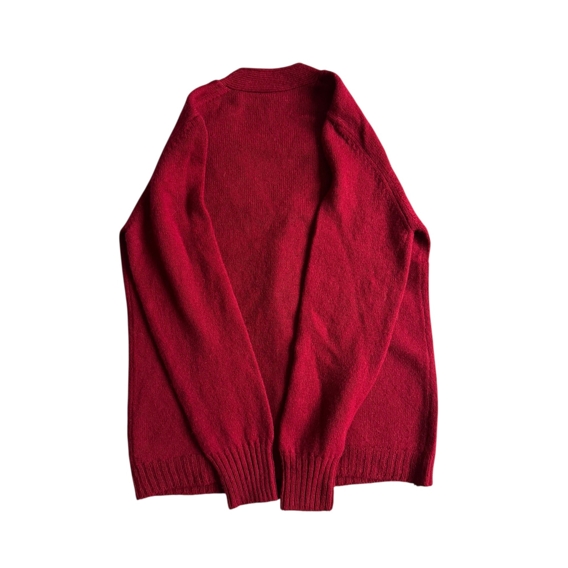 🍷 Cardigan Vintage Bărbați Deadstock Anii ’70 – Burgundy – 48 (S) - anbracaminte