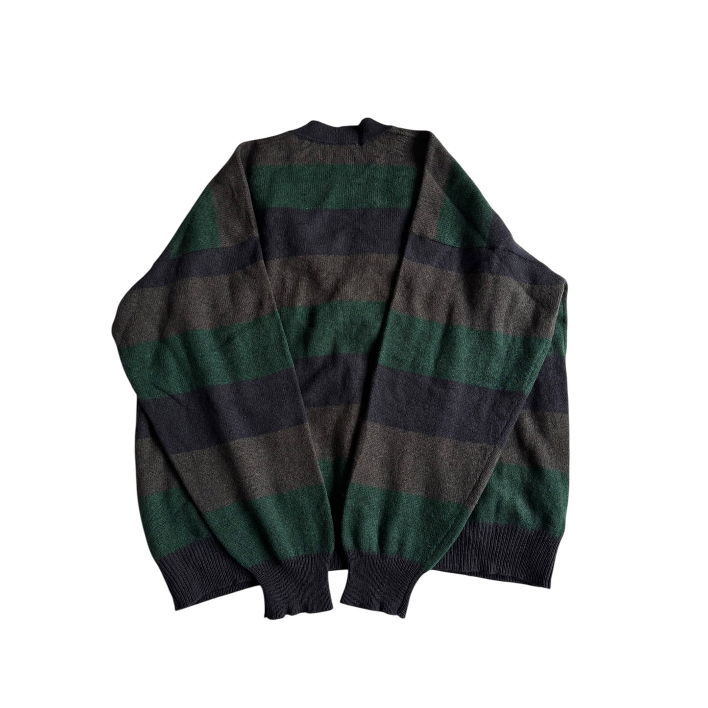 🧶 Cardigan Vintage Bărbați Dungi din Lână și Yak – XL - anbracaminte