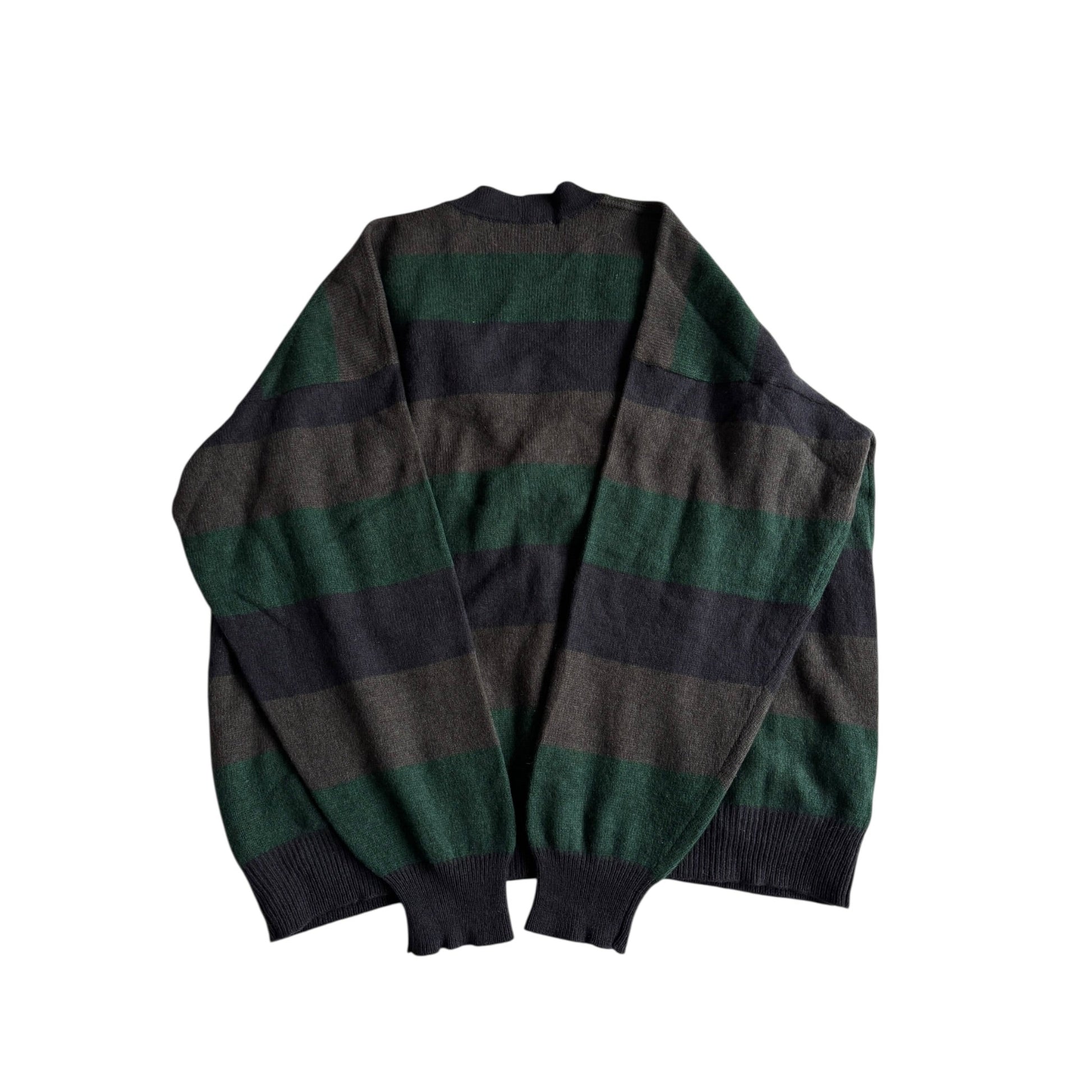 🧶 Cardigan Vintage Bărbați Dungi din Lână și Yak – XL - anbracaminte