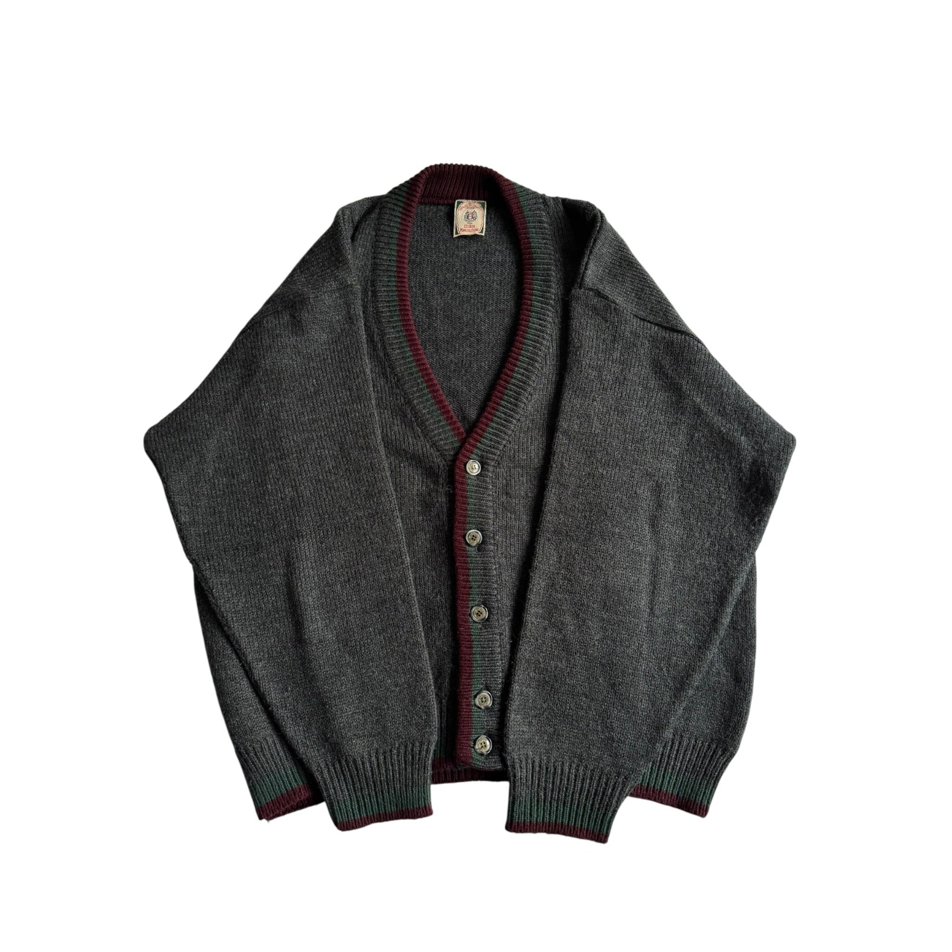 🧶 Cardigan Vintage Bărbați Gri Cable Knit – M - anbracaminte