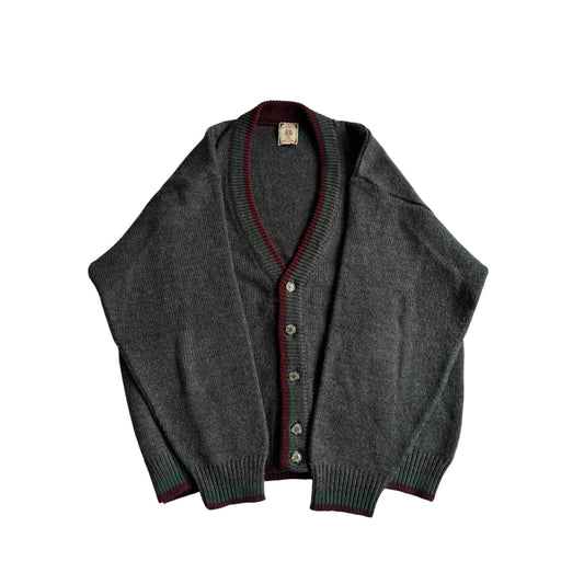 🧶 Cardigan Vintage Bărbați Gri Cable Knit – M - anbracaminte
