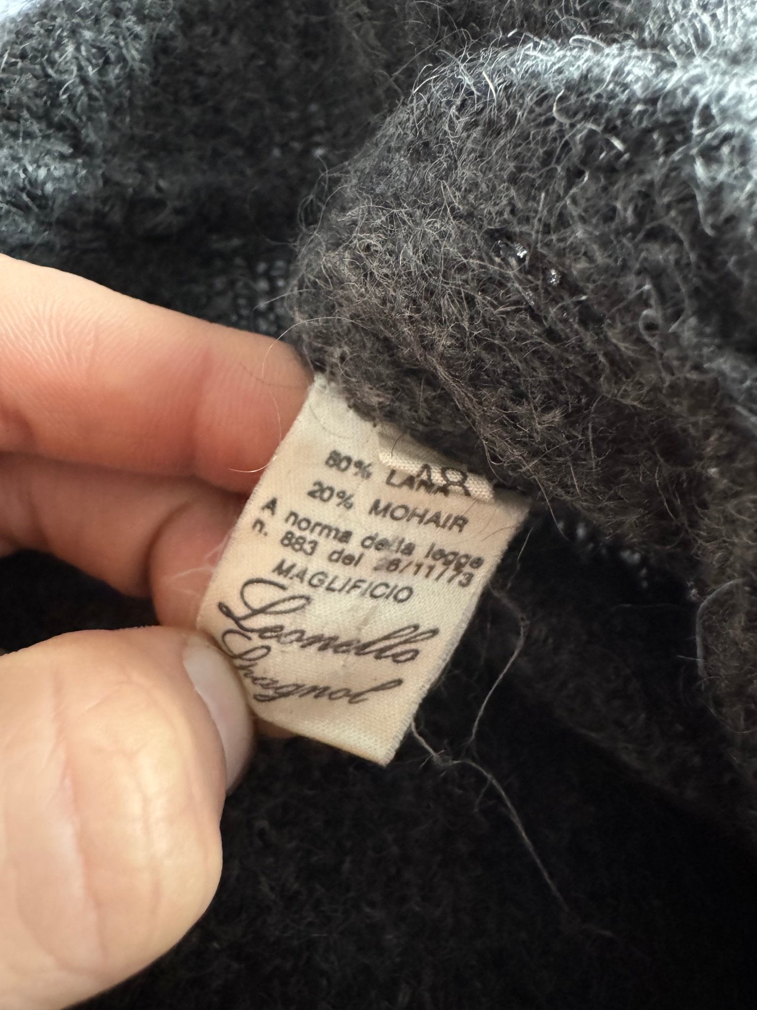 🧶 Cardigan Vintage Bărbați Gri Închis din Mohair și Lână – L - anbracaminte