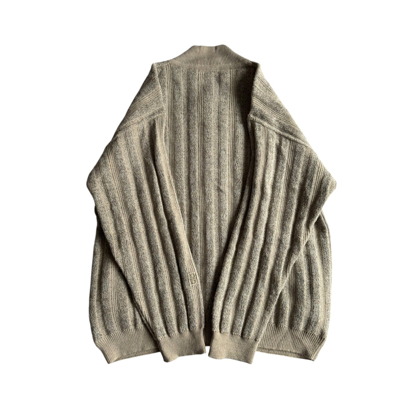 🧶 Cardigan Vintage Bărbați Gri Ribbed – 52 (XL) - anbracaminte