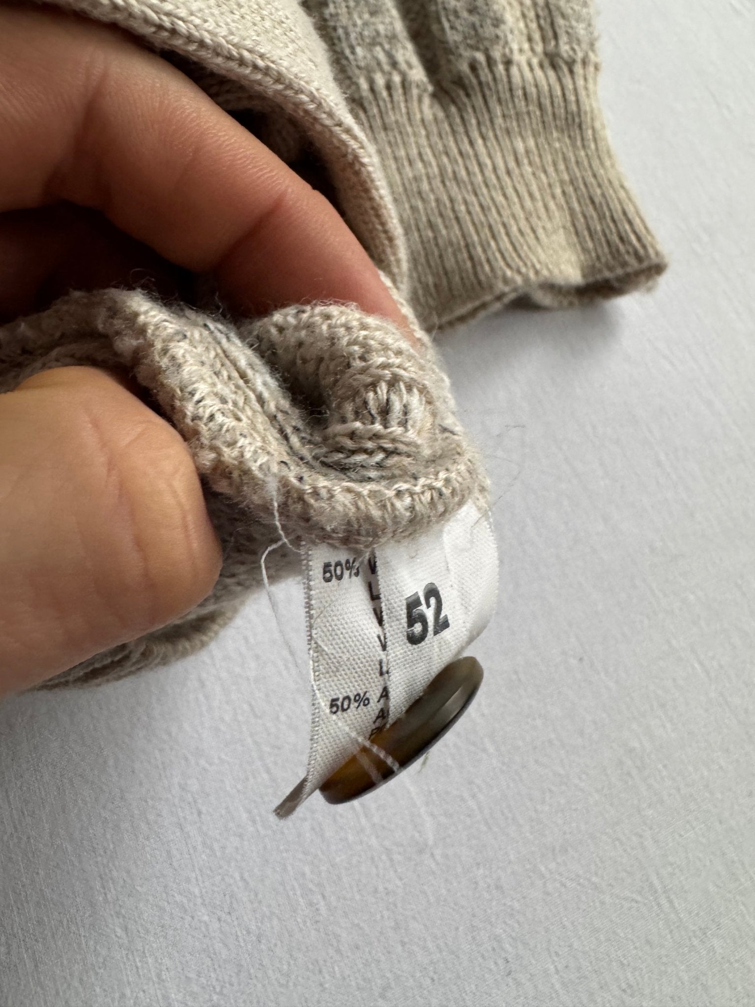 🧶 Cardigan Vintage Bărbați Gri Ribbed – 52 (XL) - anbracaminte