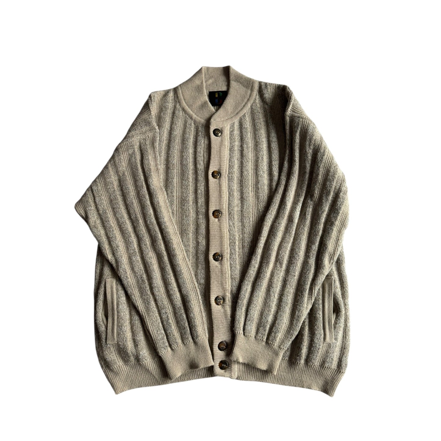 🧶 Cardigan Vintage Bărbați Gri Ribbed – 52 (XL) - anbracaminte