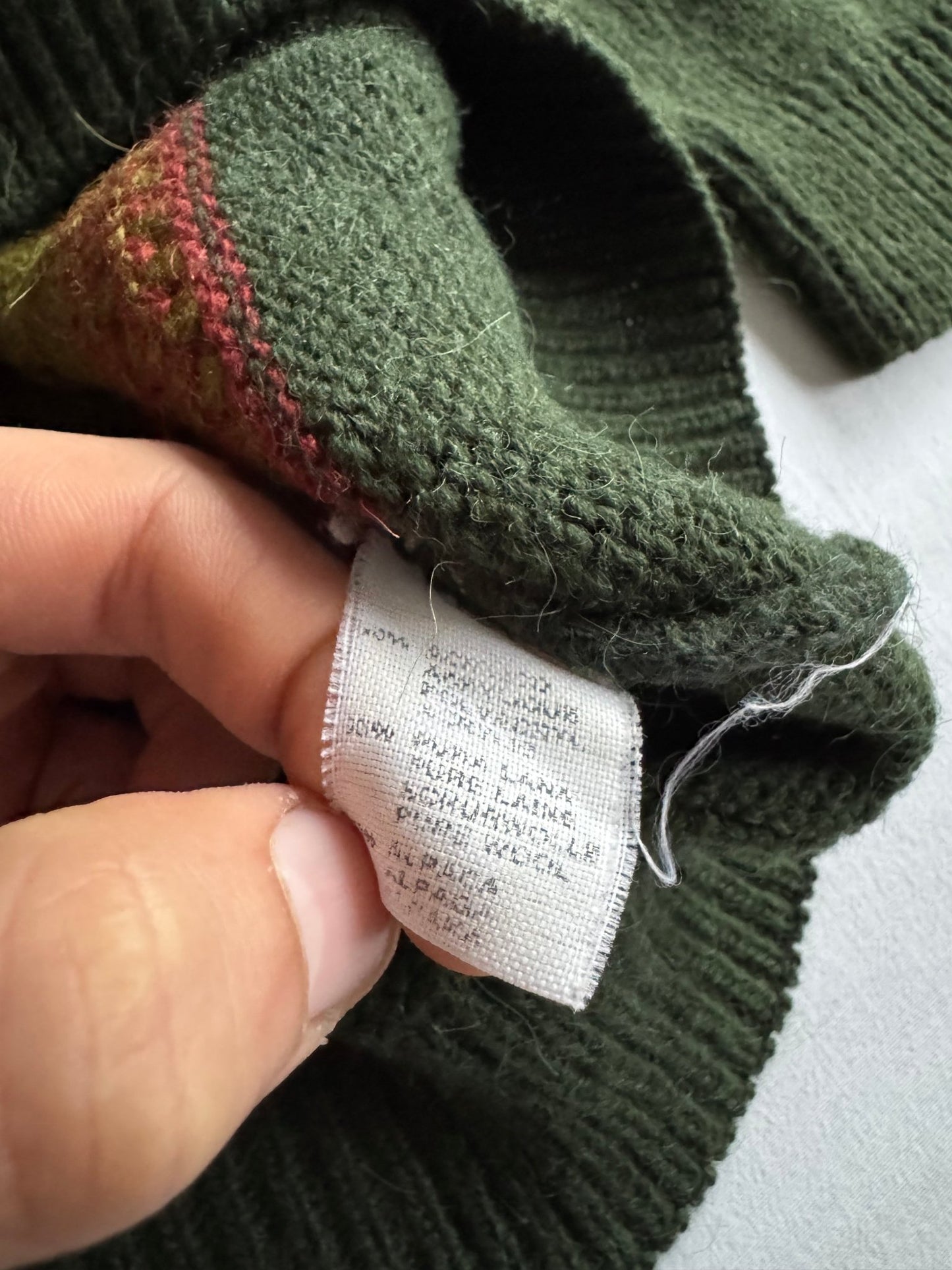 🧶 Cardigan Vintage Bărbați Verde cu Dungi din Lână Virgină, Alpaca și Acril – XL - anbracaminte