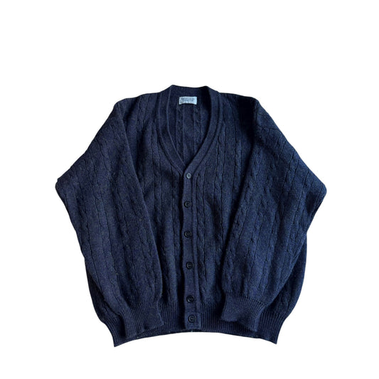 🧶 Cardigan Vintage Benetton Bleumarin / Tricot Torsadat (Mărime M) - anbracaminte