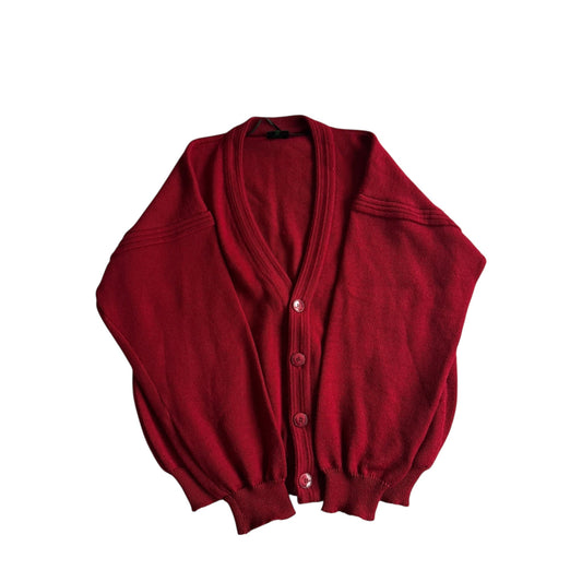 🍷 Cardigan Vintage Burgundy din Lână Pură – Mărime M - anbracaminte