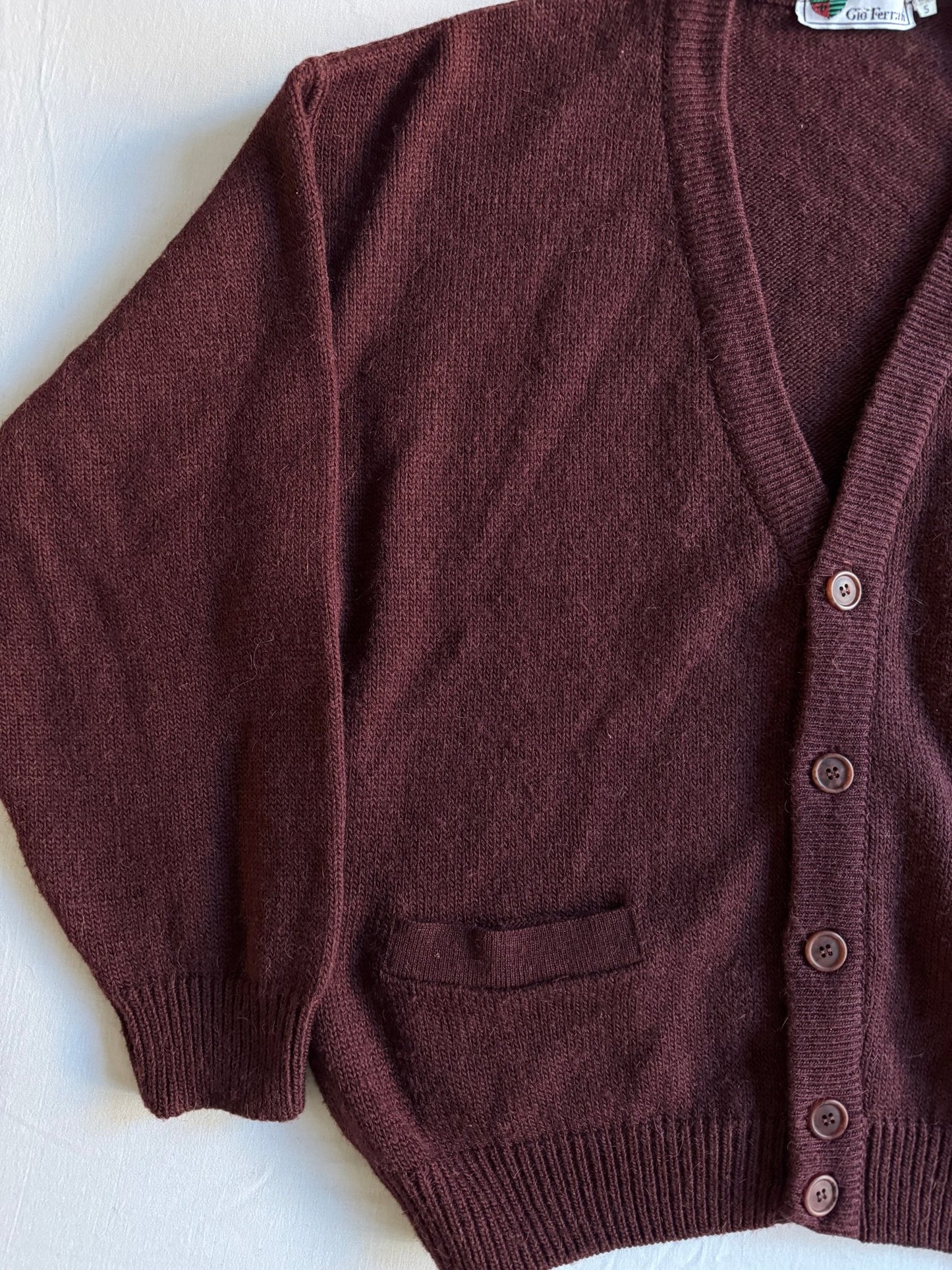 🧶 Cardigan Vintage Burgundy / Dog Embroidery (Mărime 48 - M) - anbracaminte