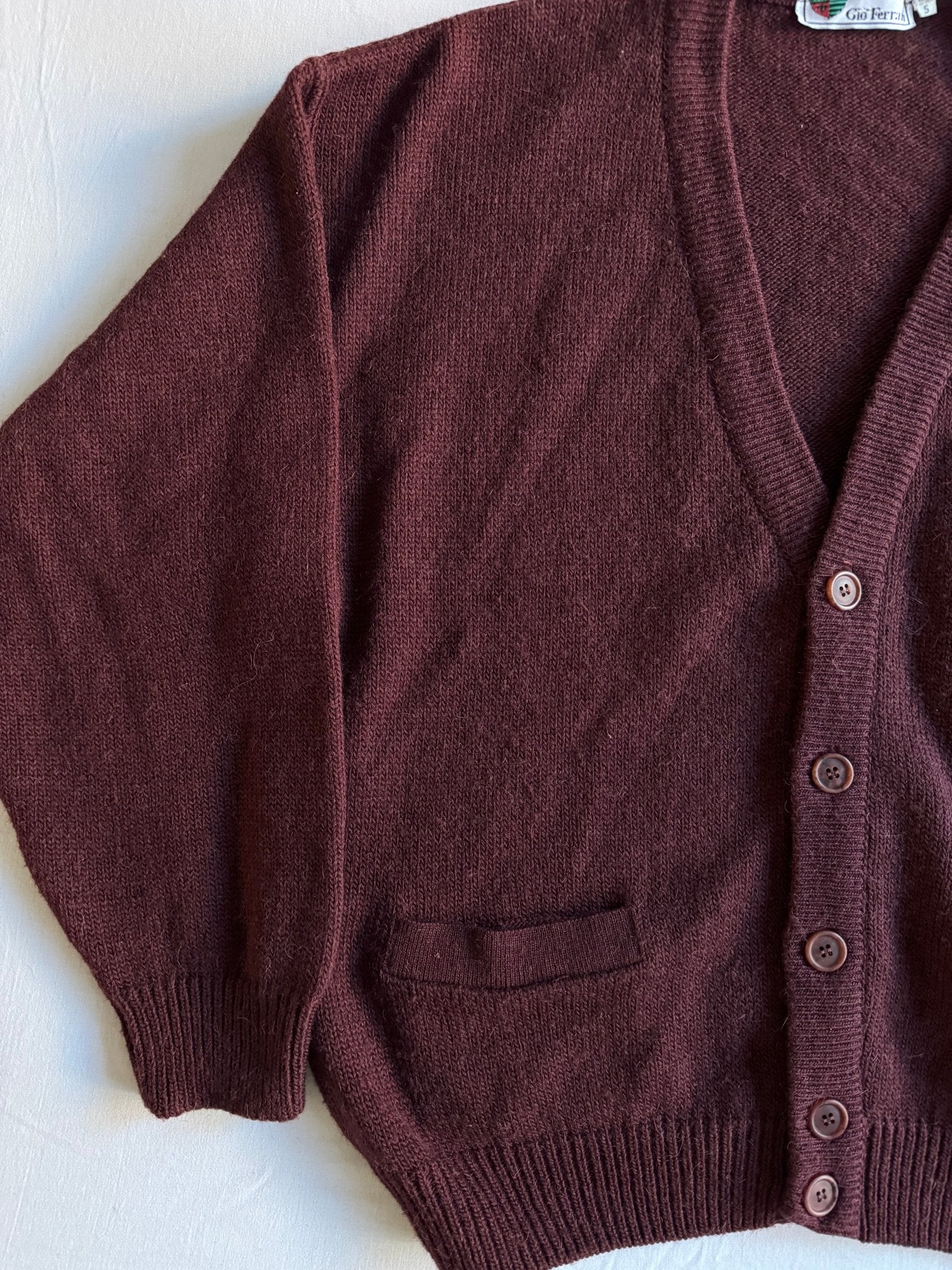 🧶 Cardigan Vintage Burgundy / Dog Embroidery (Mărime 48 - M) - anbracaminte