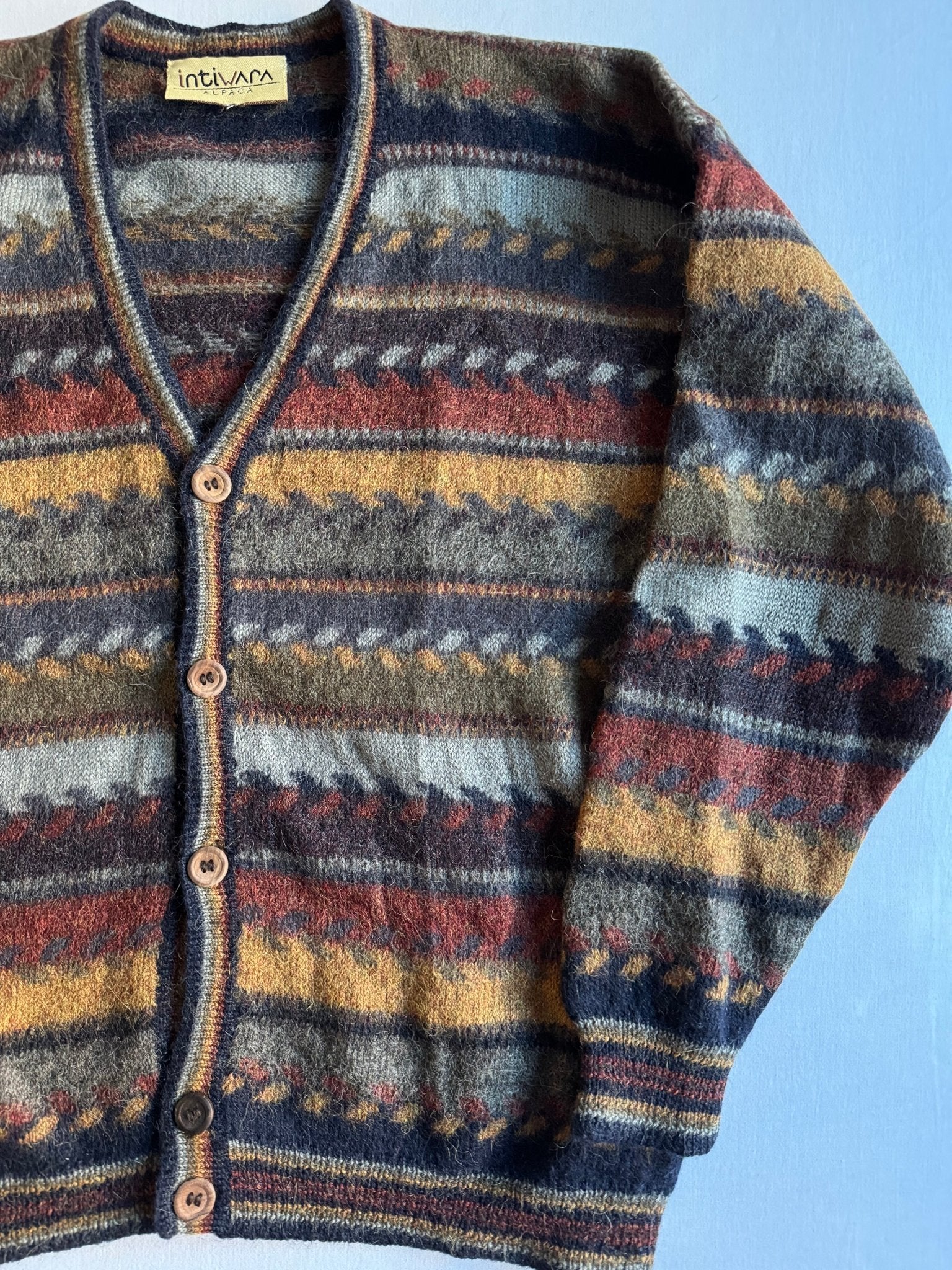 🦙 Cardigan Vintage cu Model Etnic (Mărime aproximativă M barbati) - anbracaminte
