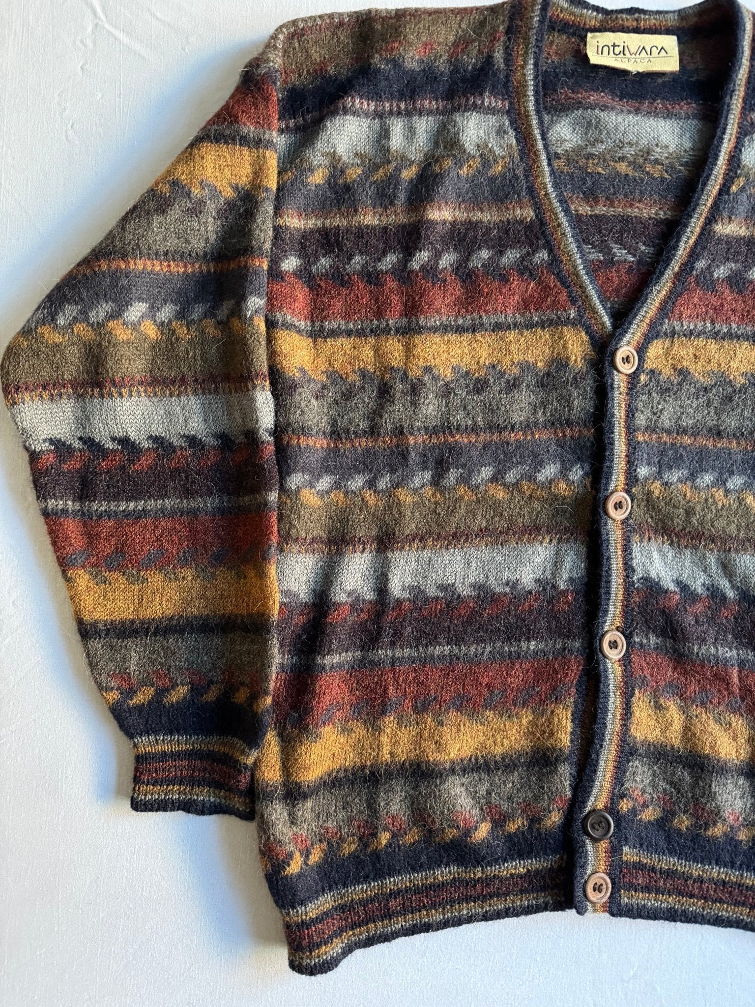 🦙 Cardigan Vintage cu Model Etnic (Mărime aproximativă M barbati) - anbracaminte