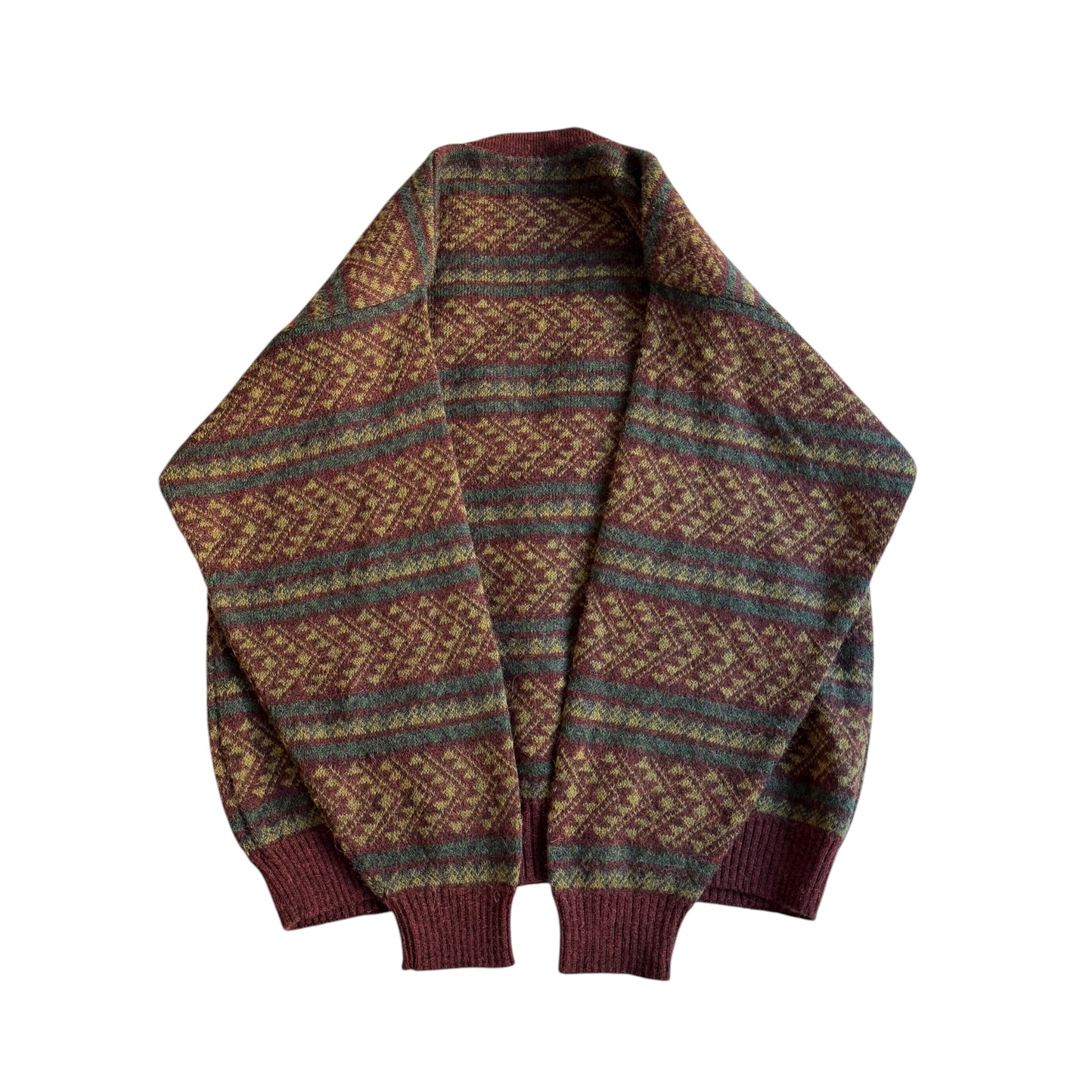 🧶 Cardigan Vintage cu Model Etnic / Tricot Patterned (Mărime 52 - L) - anbracaminte