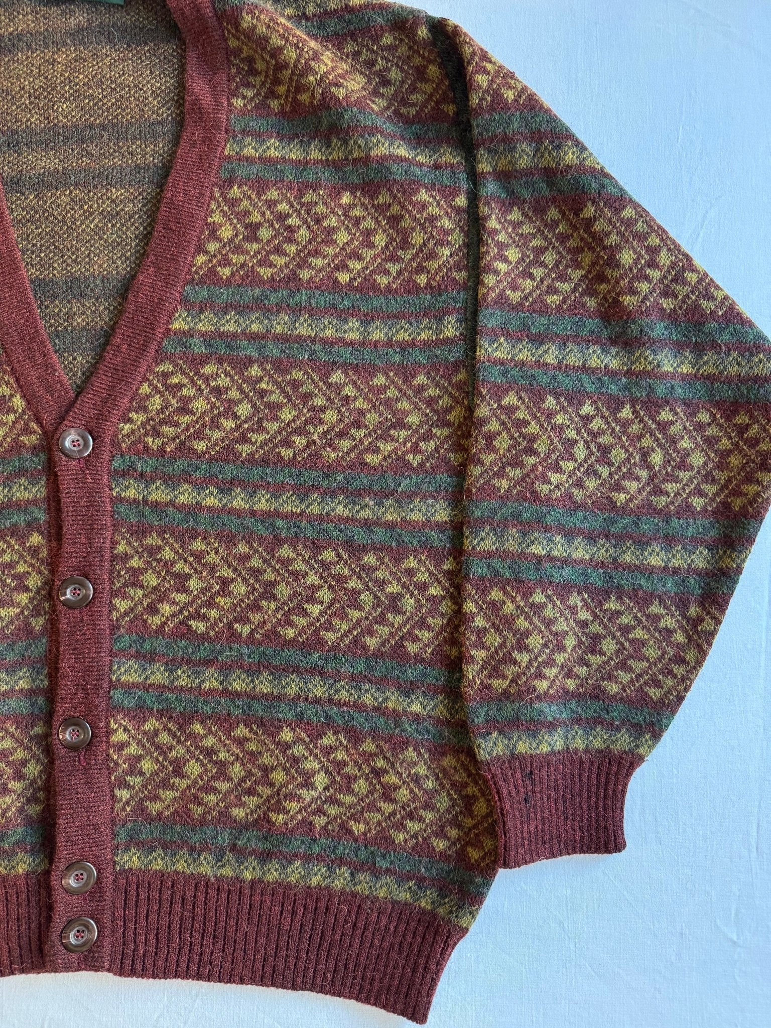🧶 Cardigan Vintage cu Model Etnic / Tricot Patterned (Mărime 52 - L) - anbracaminte