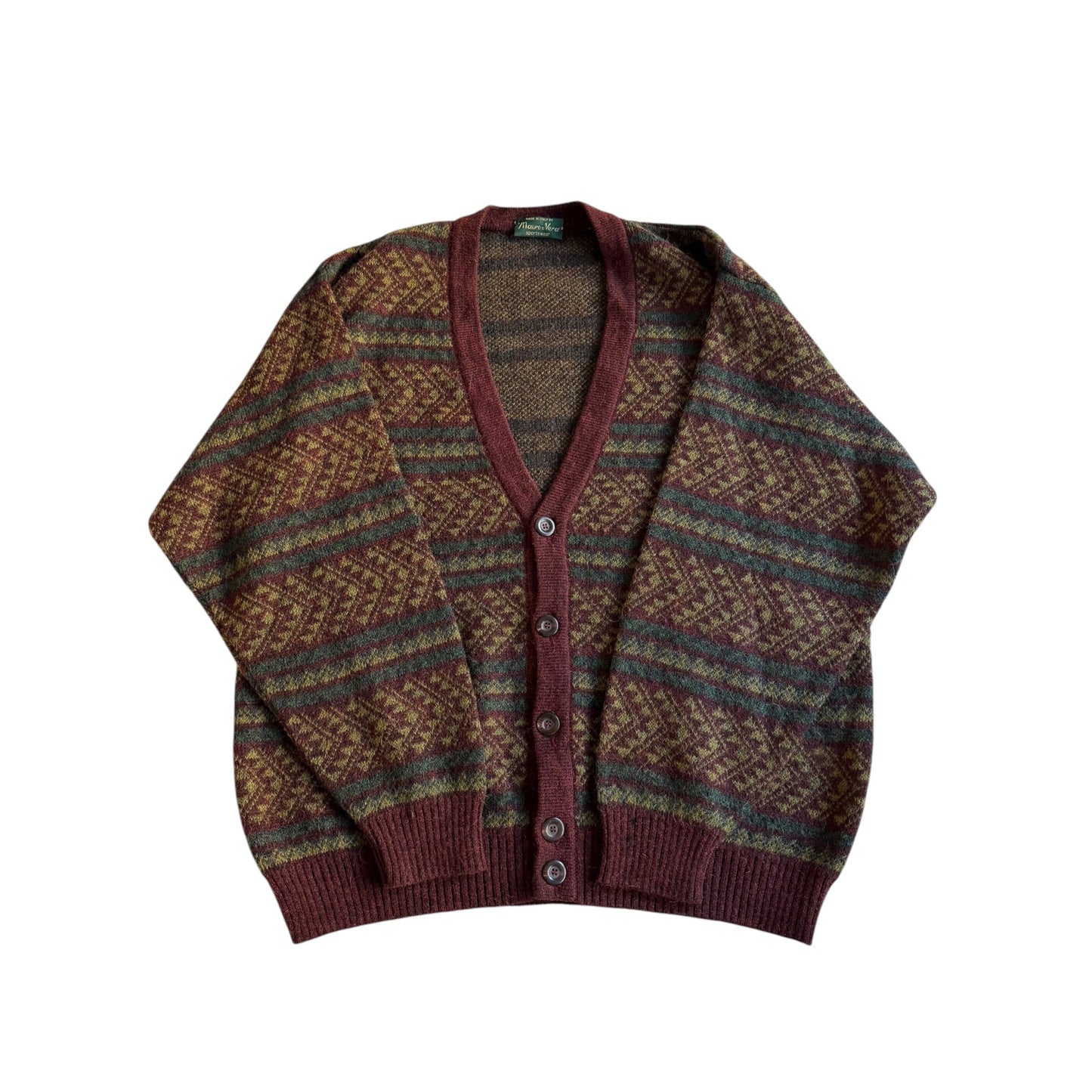 🧶 Cardigan Vintage cu Model Etnic / Tricot Patterned (Mărime 52 - L) - anbracaminte